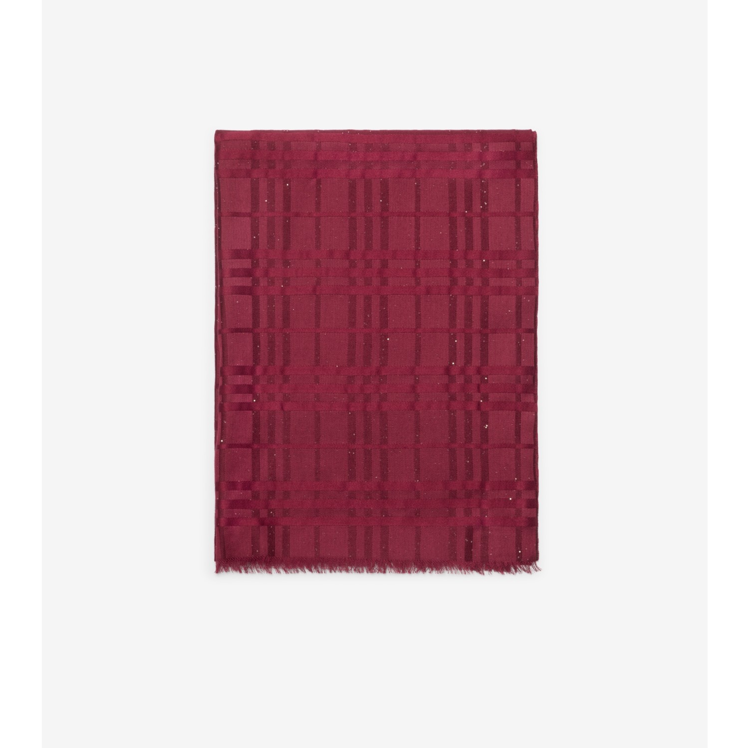 Wide Check Silk Wool Cashmere Scarf