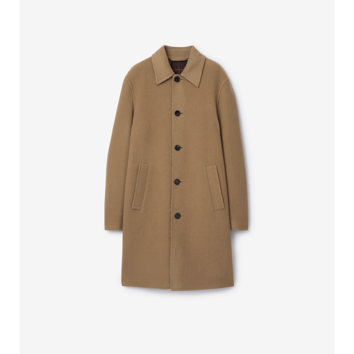  Check Mid-length Car Coat