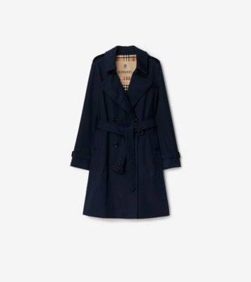 Mid-length Kensington Heritage Trench Coat in Coal blue