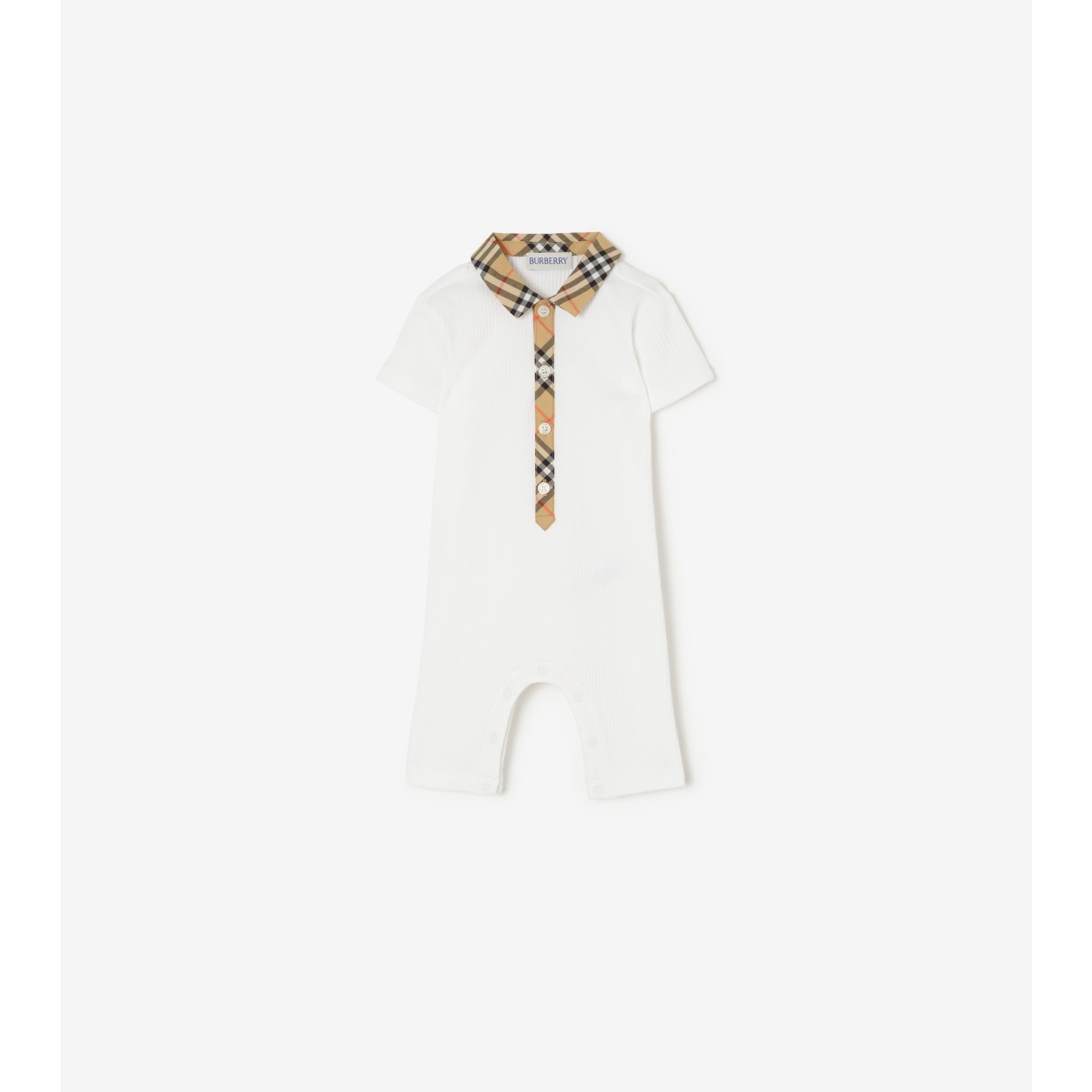  Check Trim Cotton Playsuit