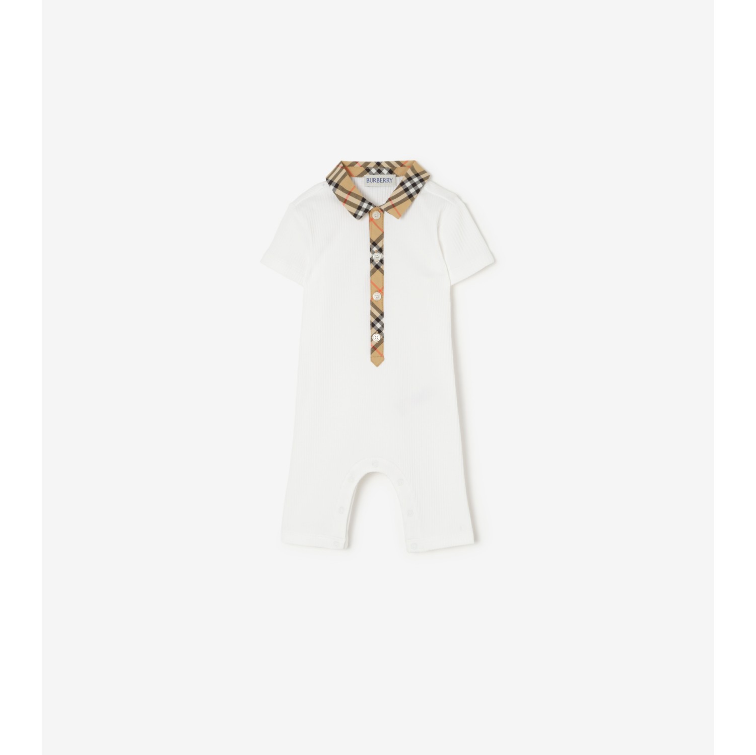 Check Trim Cotton Playsuit