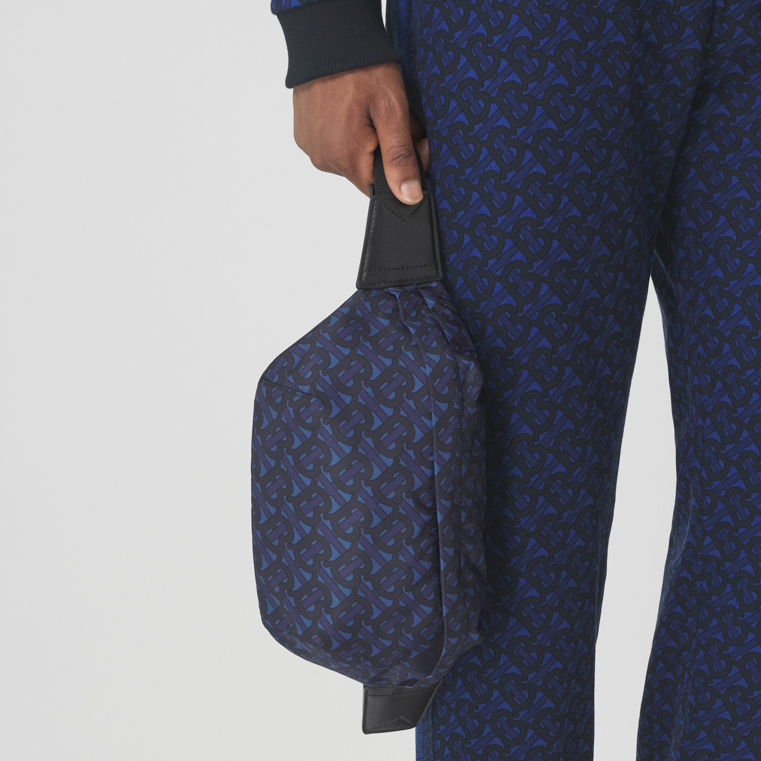 Monogram Print Nylon Sonny Bum Bag in Deep Royal Blue - Men | Burberry® Official - 4