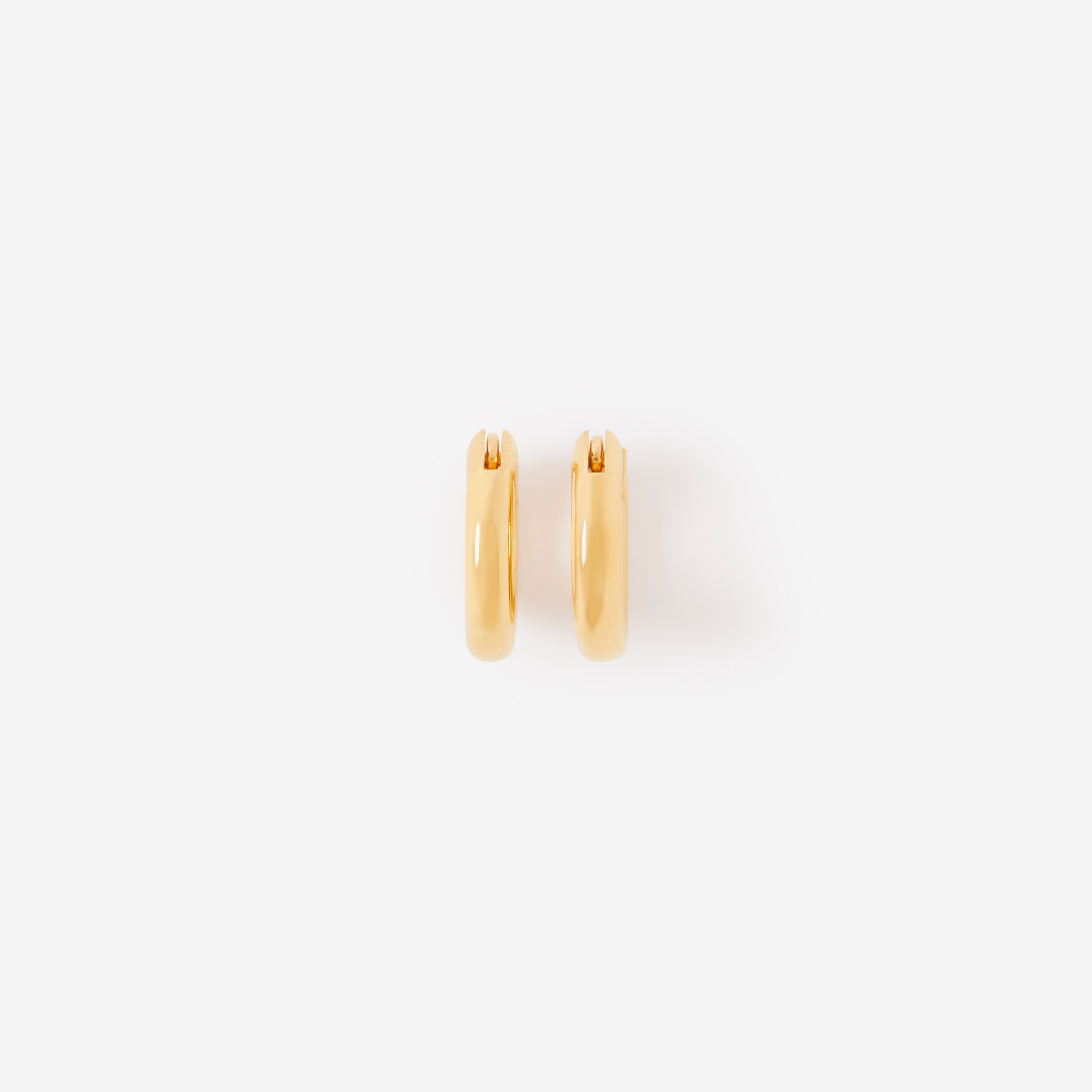 Logo Detail Gold-Plated Hoop Earrings in Light - Women | Burberry® Official - 2