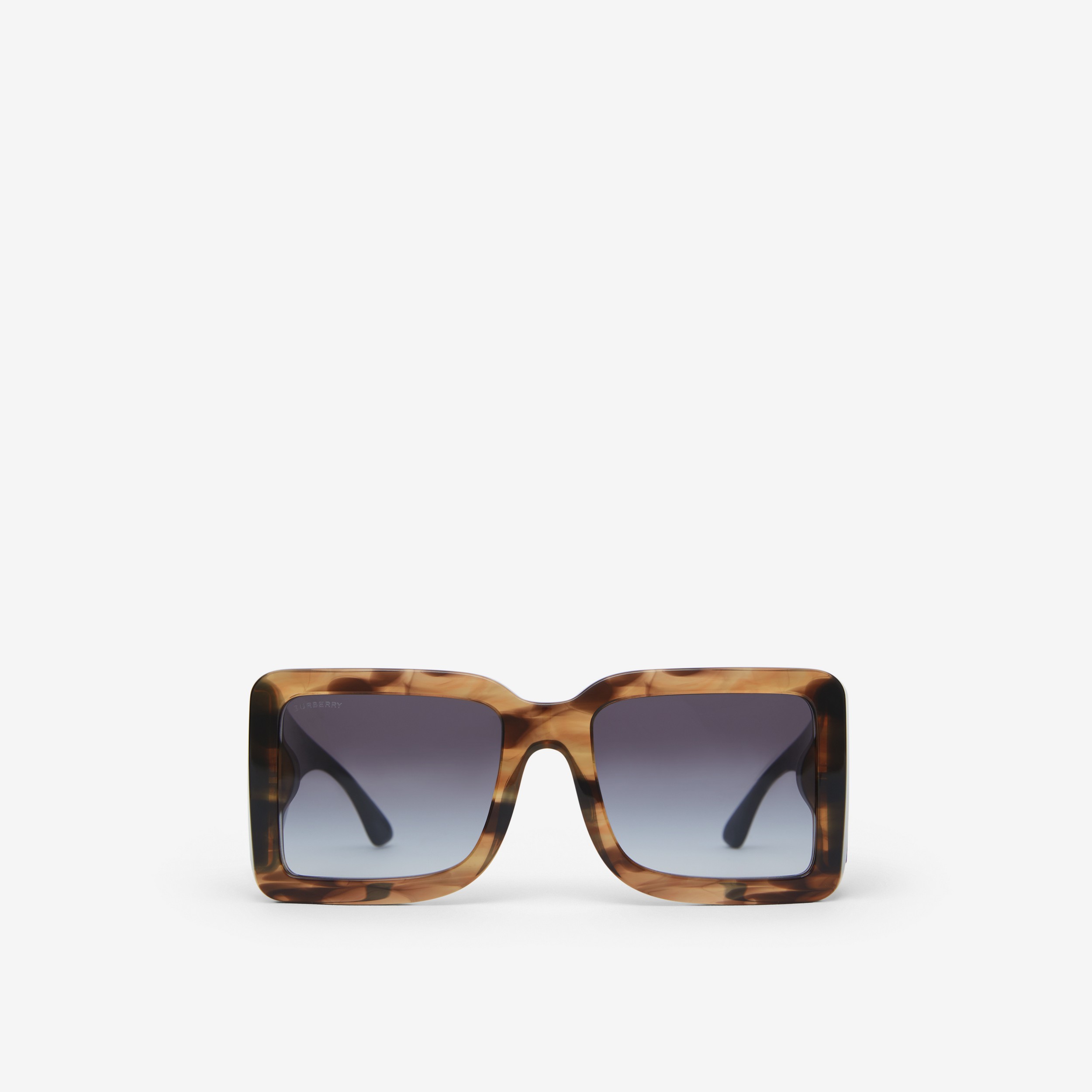 B Motif Square Frame Sunglasses in Tortoise Green - Women | Burberry® Official - 1