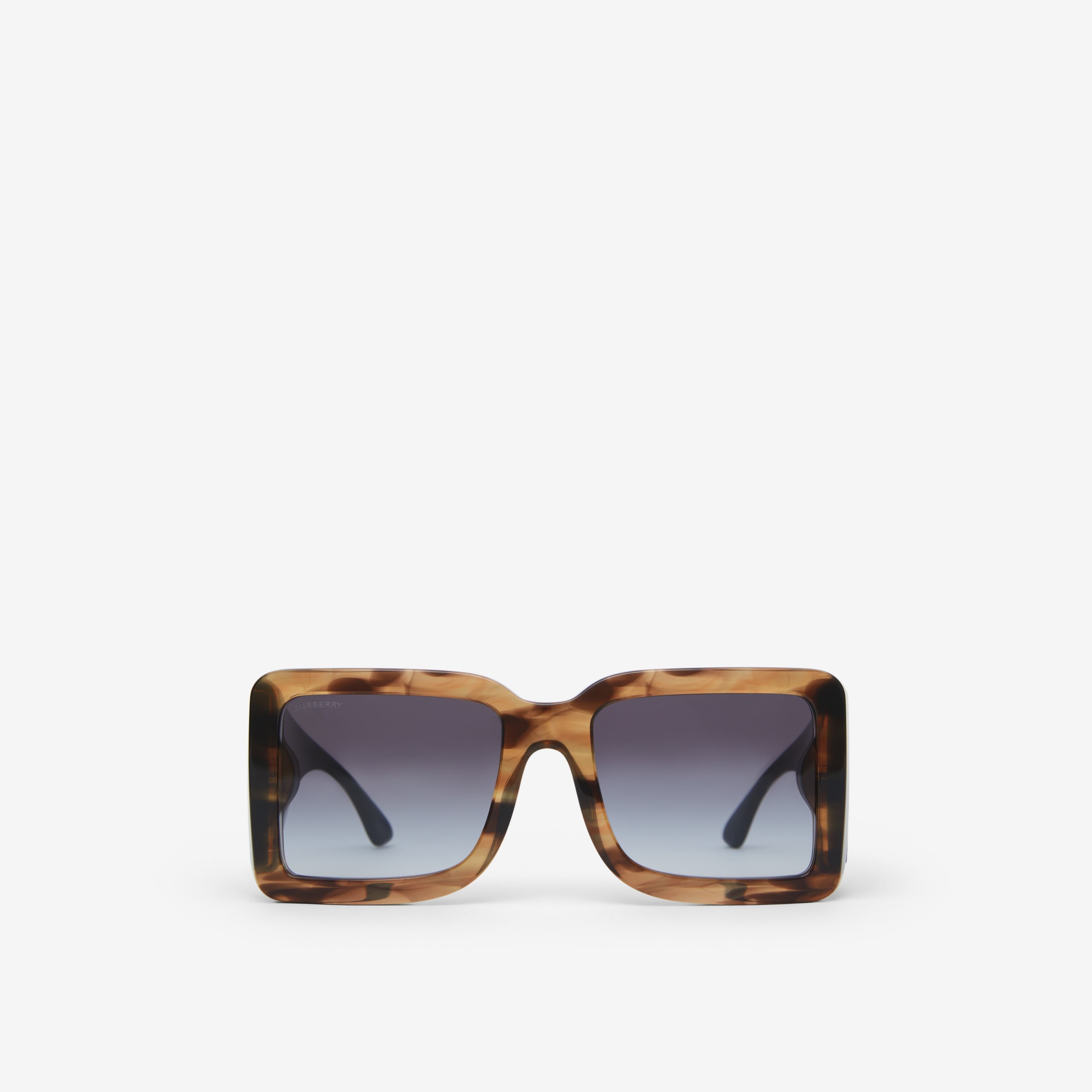 B Motif Square Frame Sunglasses in Tortoise Green - Women | Burberry®  Official