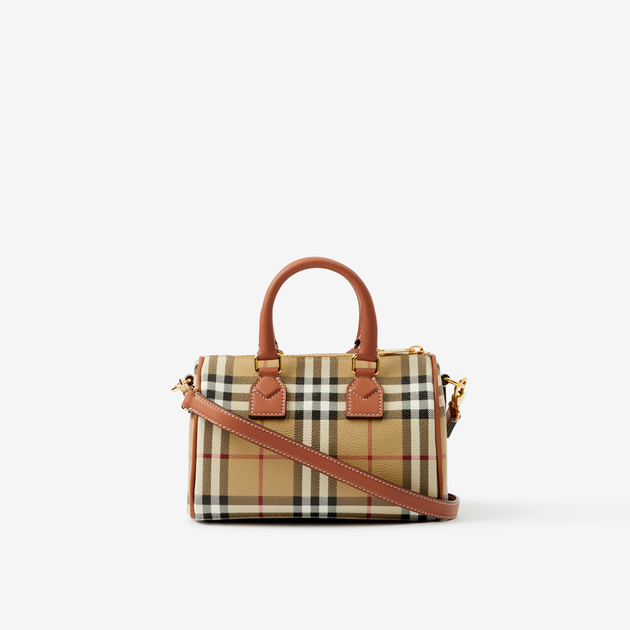 チェック ミニ ボウリングバッグ (アーカイブベージュ／ブライアーブラウン) - ウィメンズ | Burberry®公式サイト