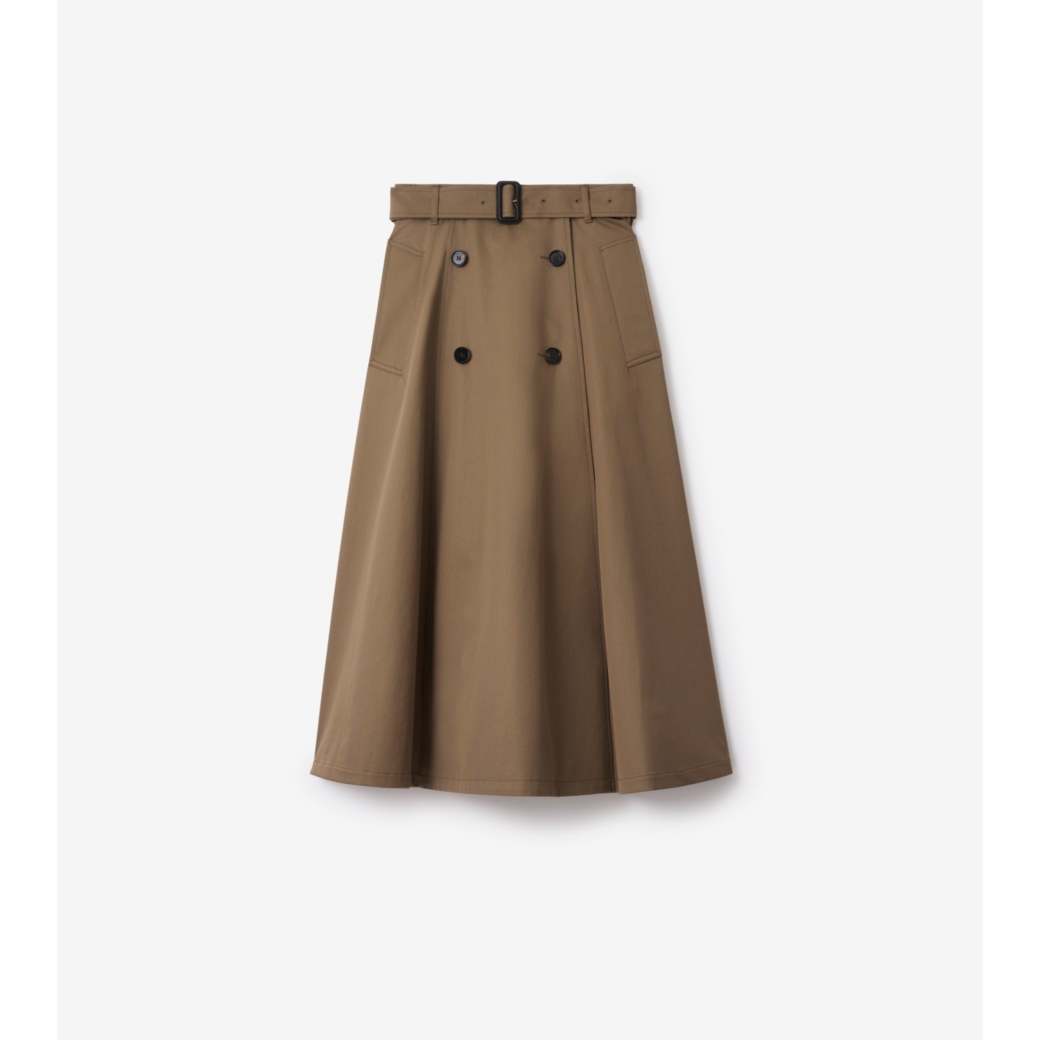 Gabardine Trench Midi Skirt