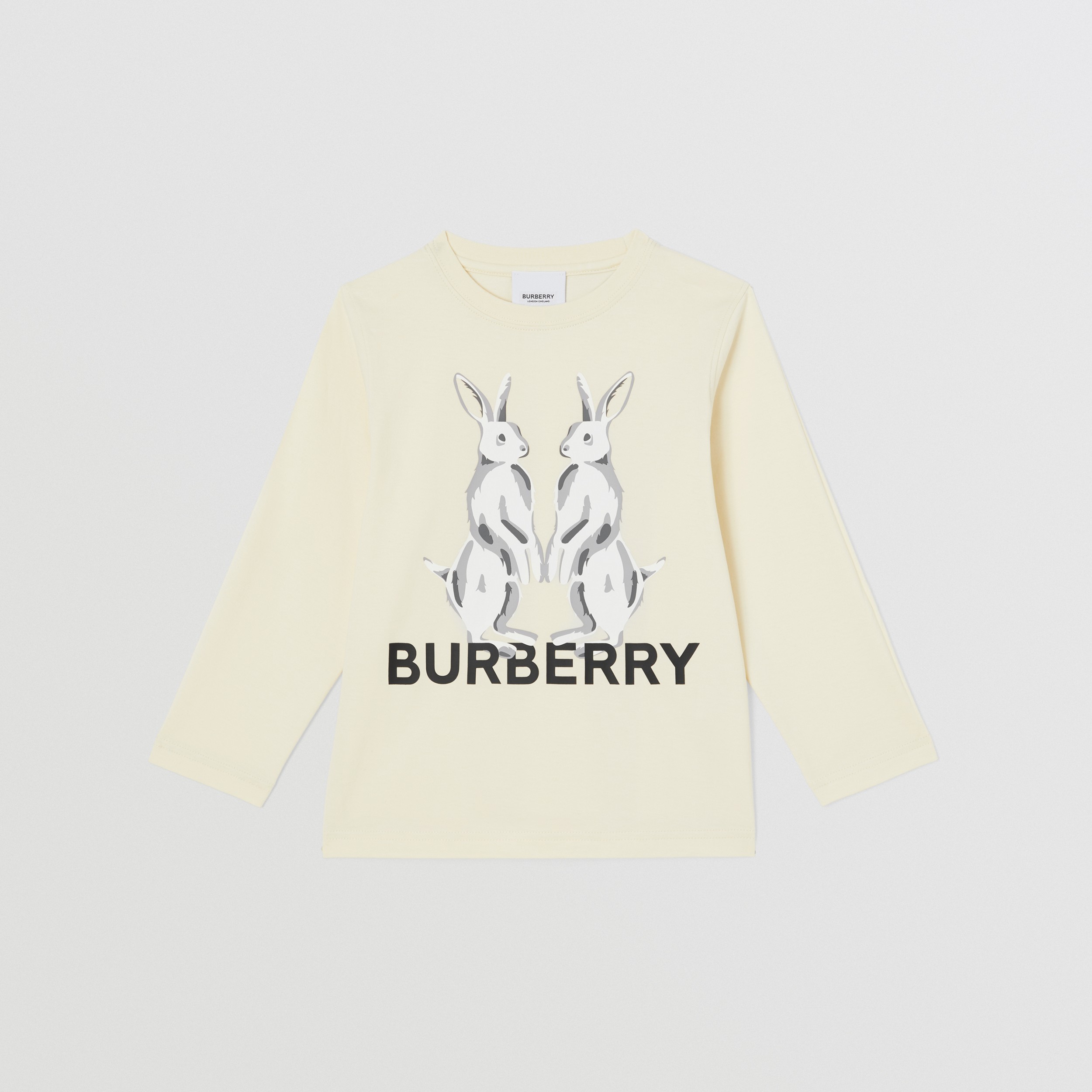 Camiseta em algodão com estampa do reino animal (Marfim Intenso) - Crianças | Burberry® oficial - 1