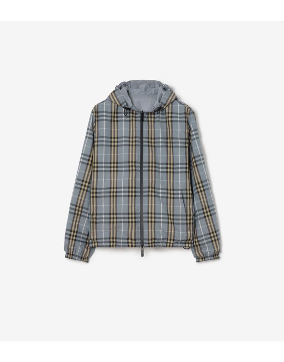 Reversible Check Hooded Jacket