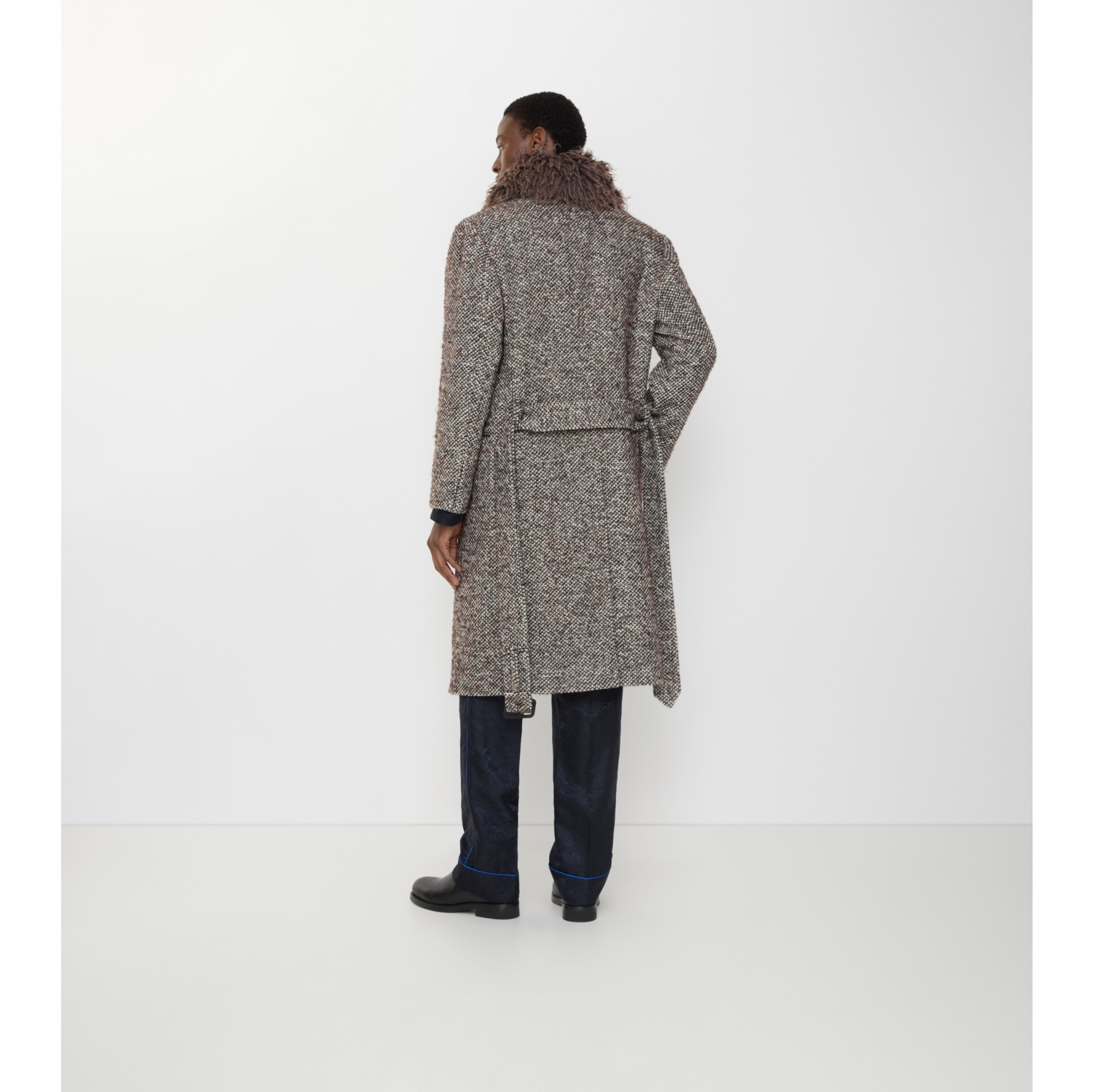 Wool Mohair Blend Tailored Coat in Rice beige/raven grey - Men | Burberry® Official