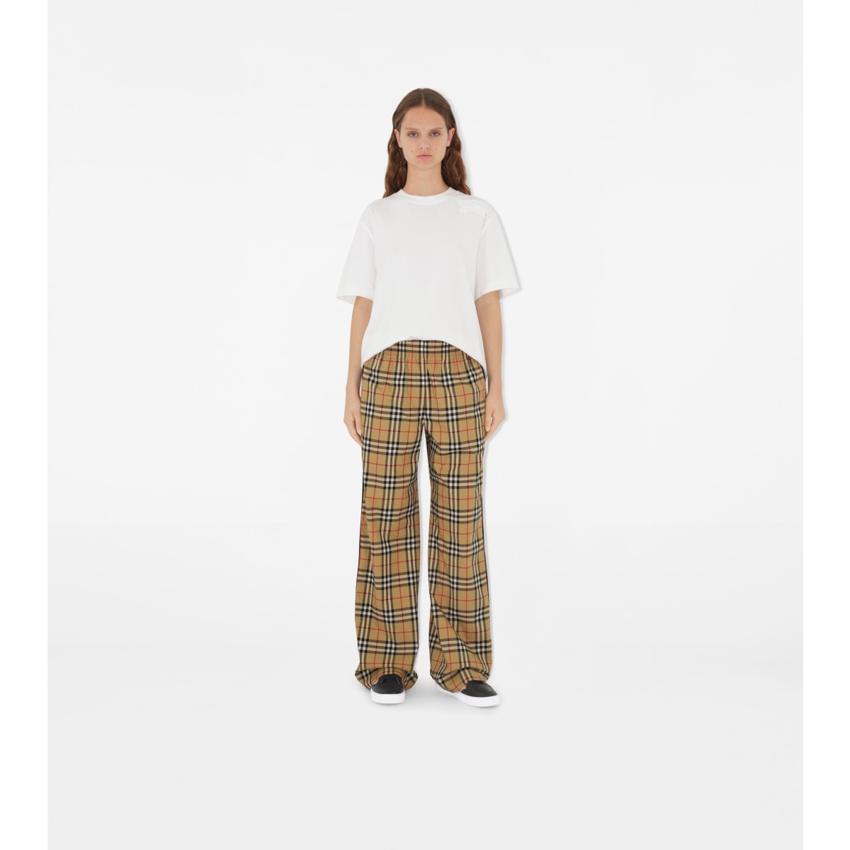  Check Stretch Cotton Trousers