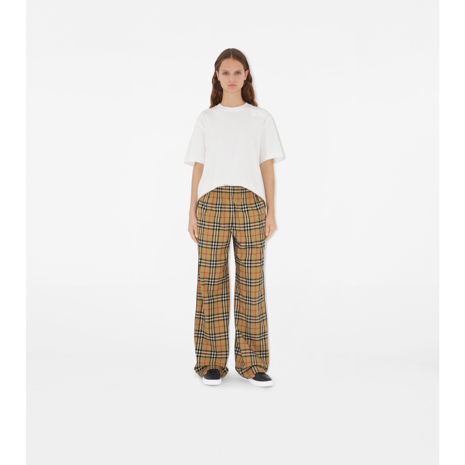 Pantalon en coton stretch Check