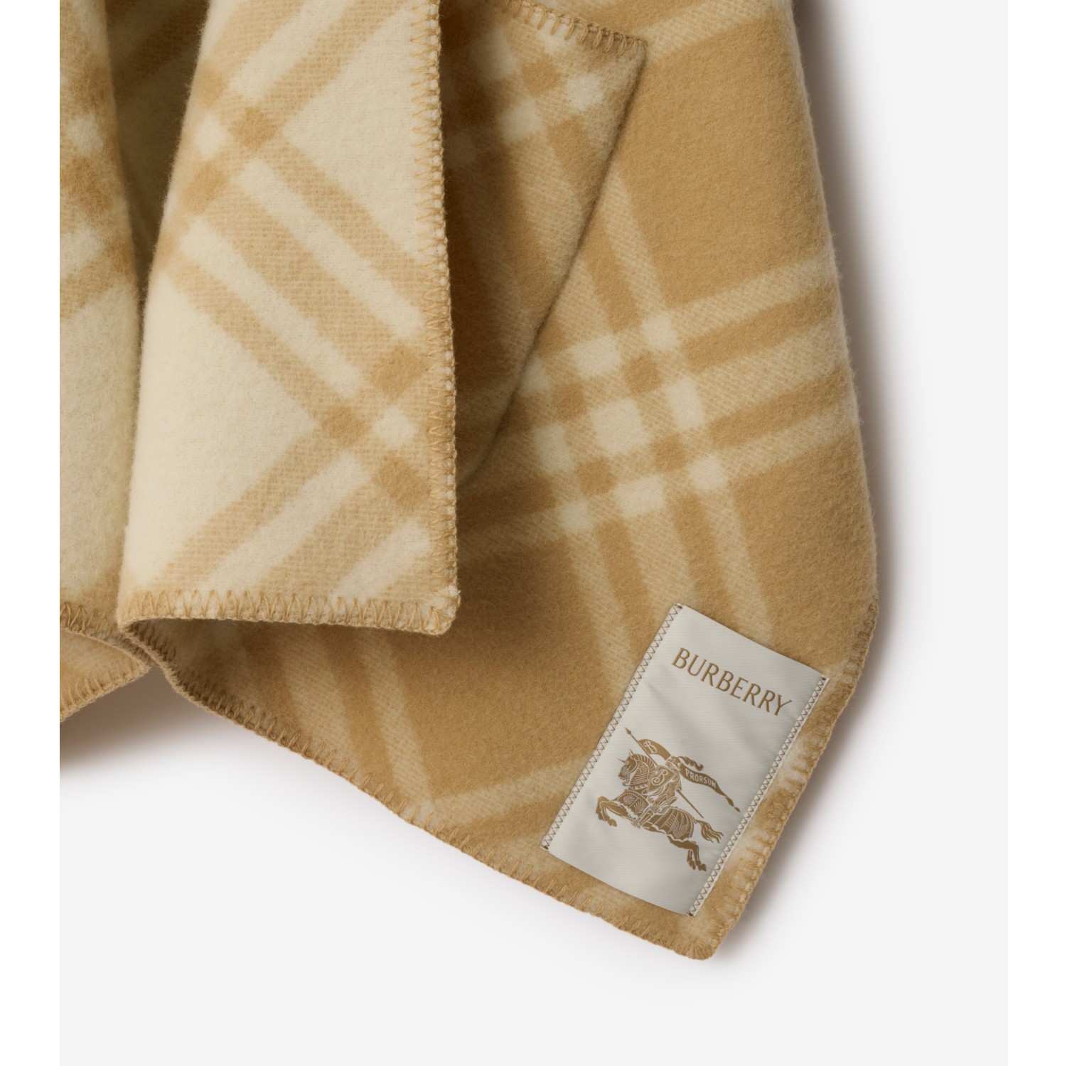 Cape réversible en laine Check