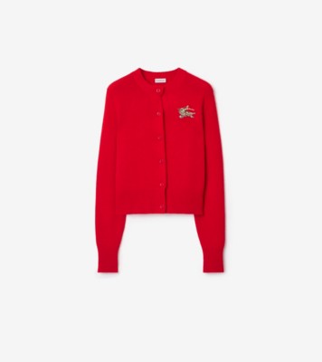 Wool Cashmere Cardigan in Crayon red - Women | Burberry® Official