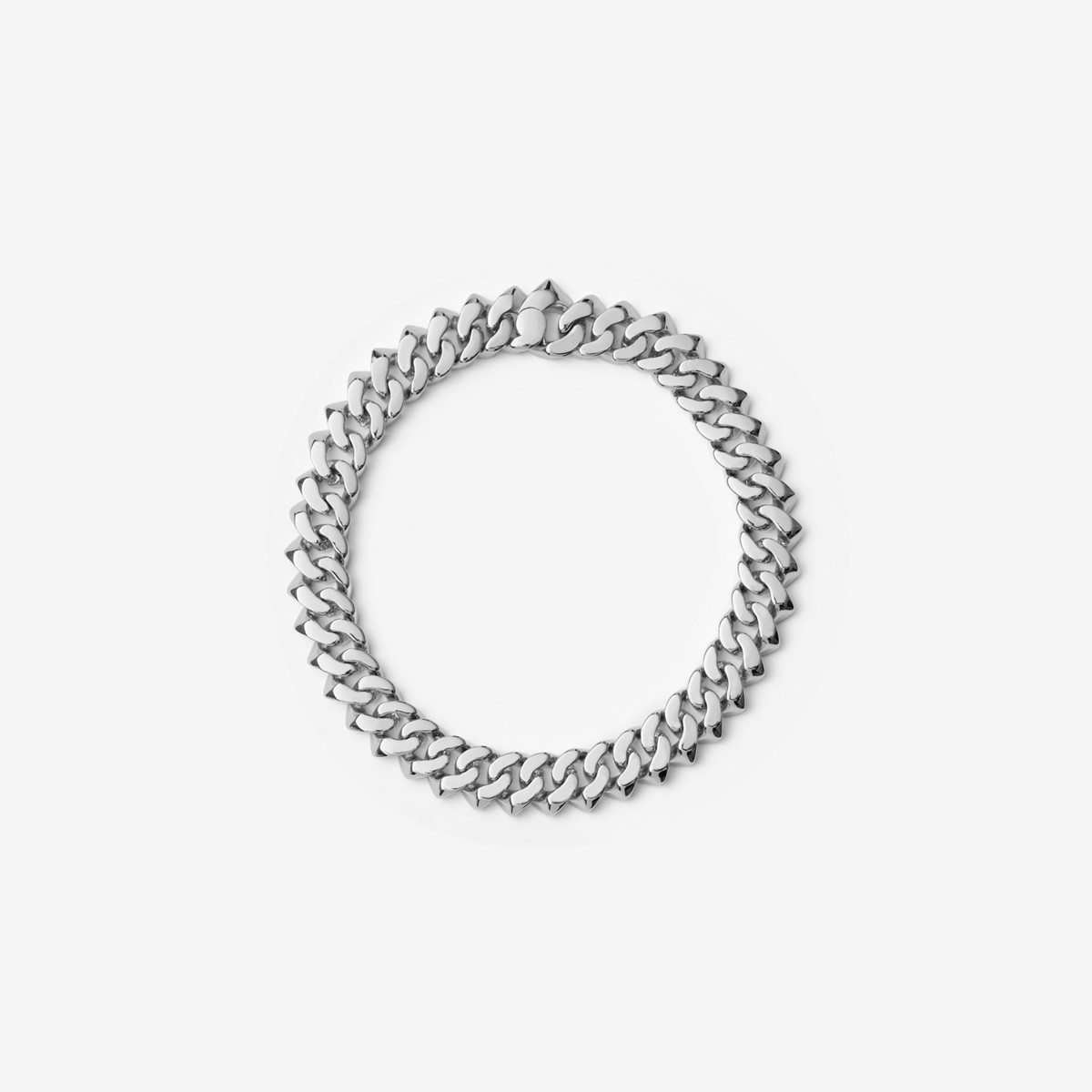 Shop Burberry Thorn Cuban Chain Bracelet In Silver