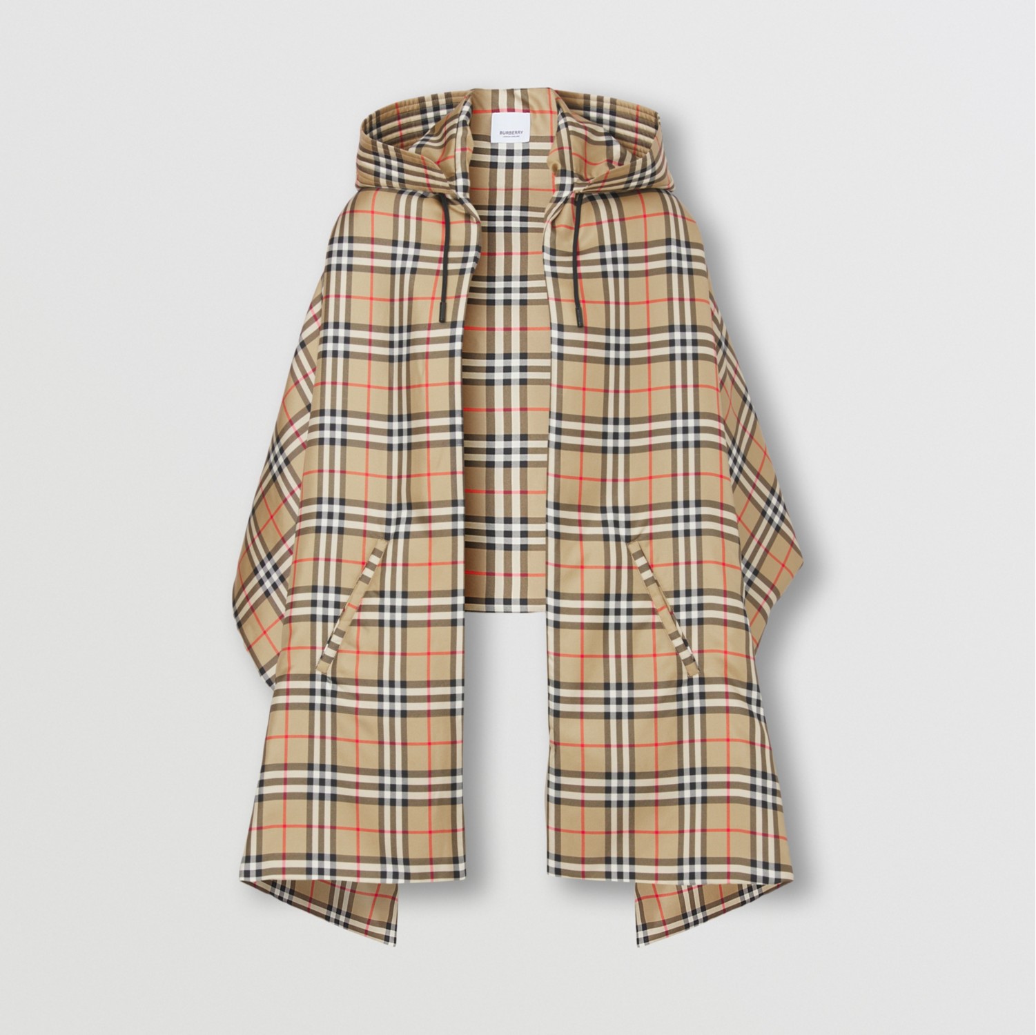 Vintage Check Silk Padded Cape