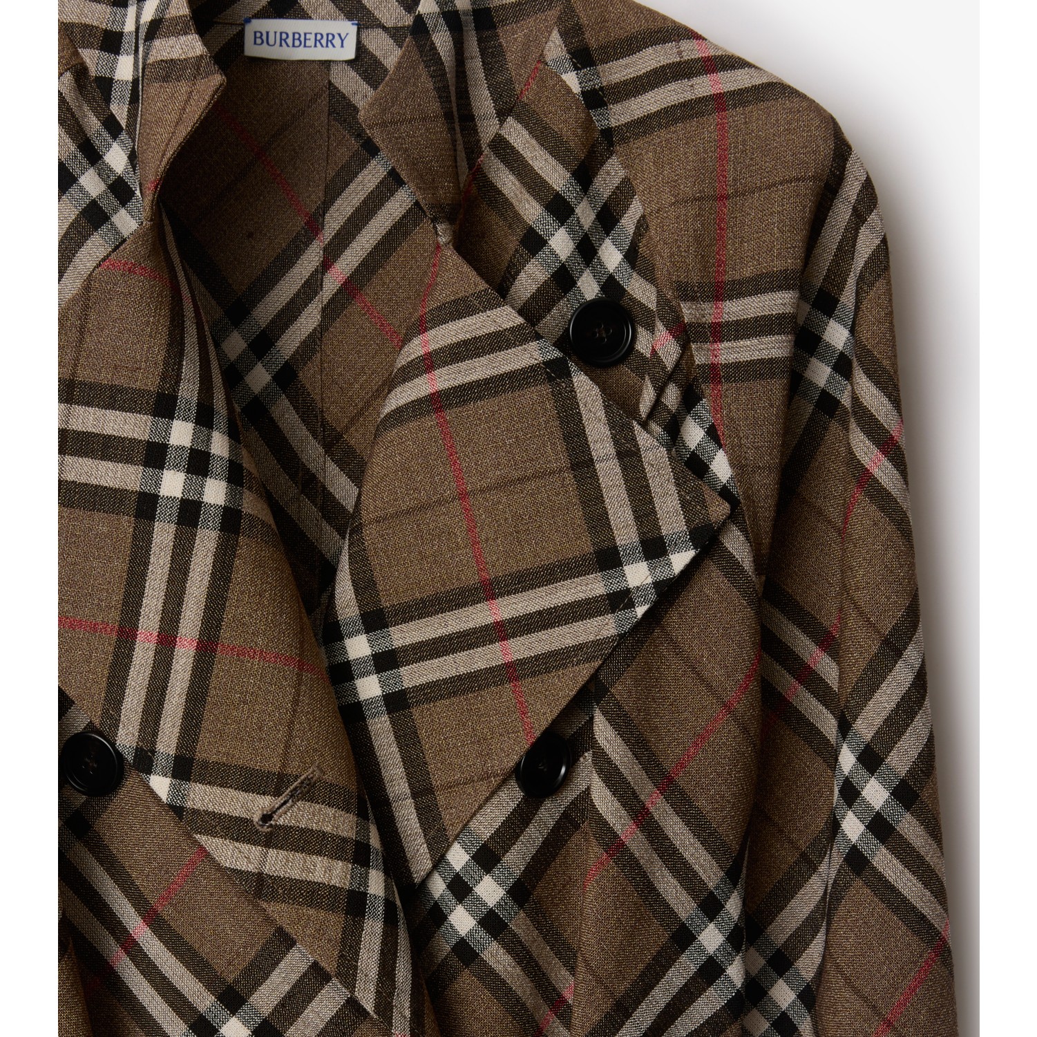 Abito trench in misto seta Check