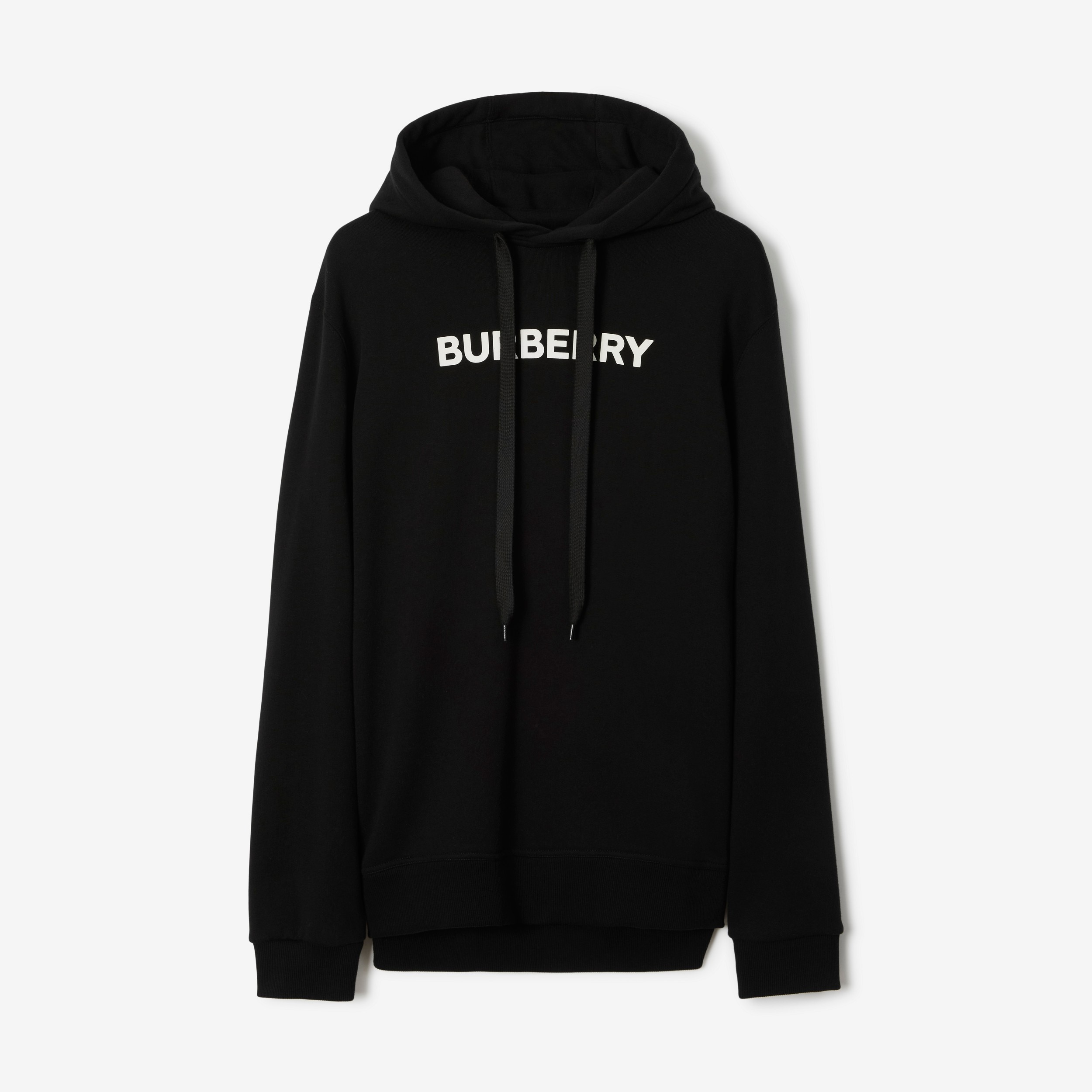 Sudadera en algodón con capucha y logotipo (Negro) | Burberry® oficial - 1