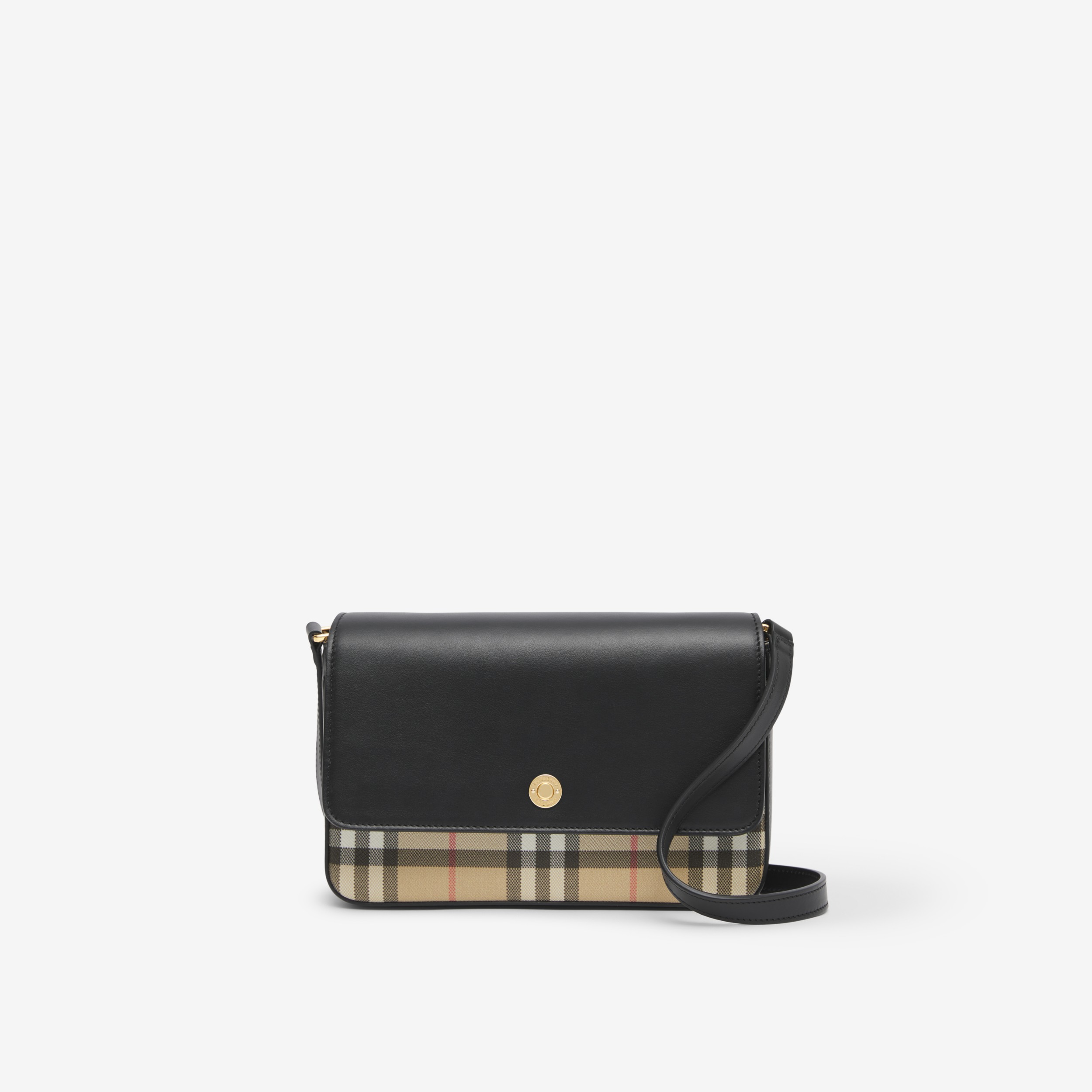 Vintage Check and Leather Mini Note Bag in Archive Beige/black - Women |  Burberry® Official