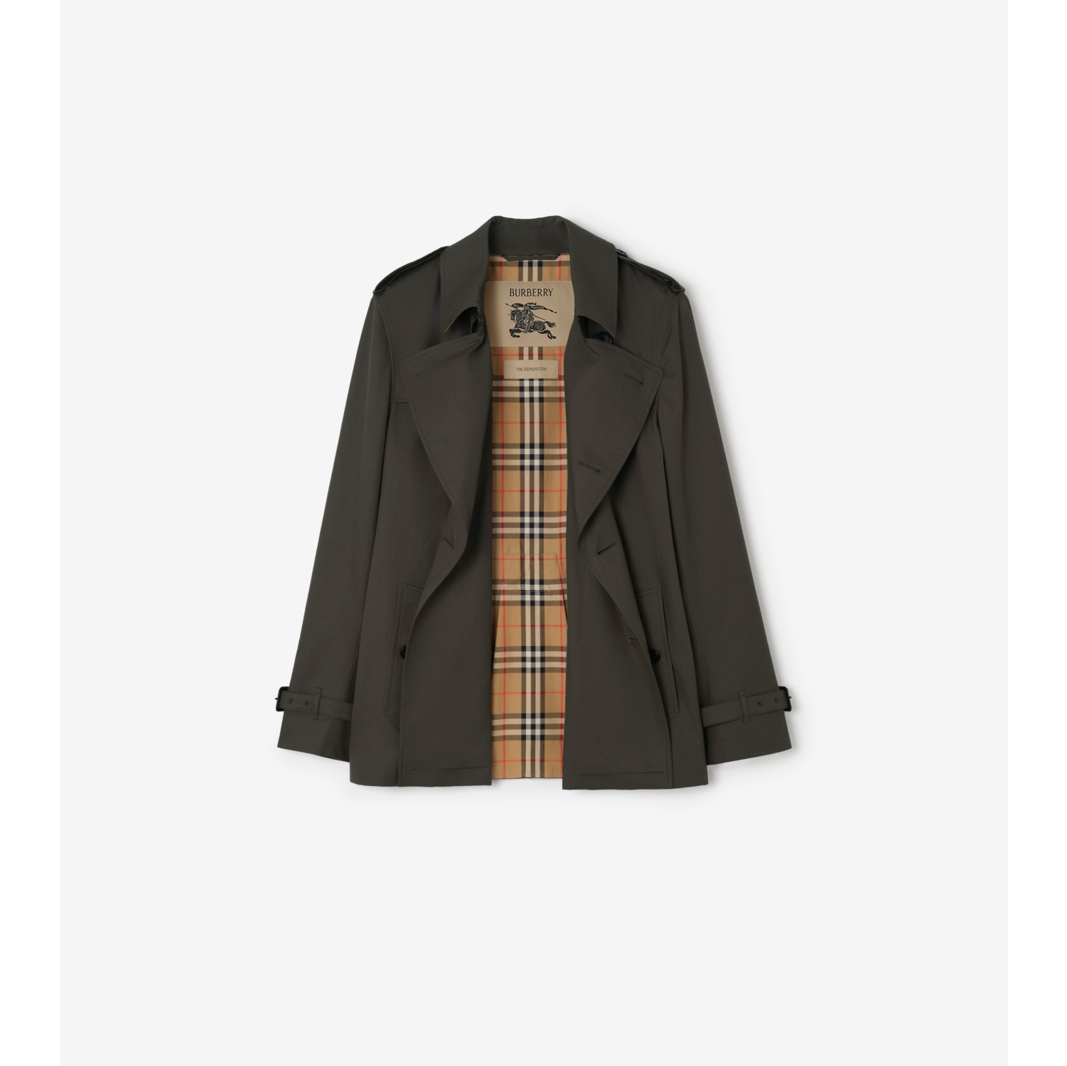 Extra-short Tropical Gabardine Kensington Trench Coat in Graphite grey - Men | Burberry® Official