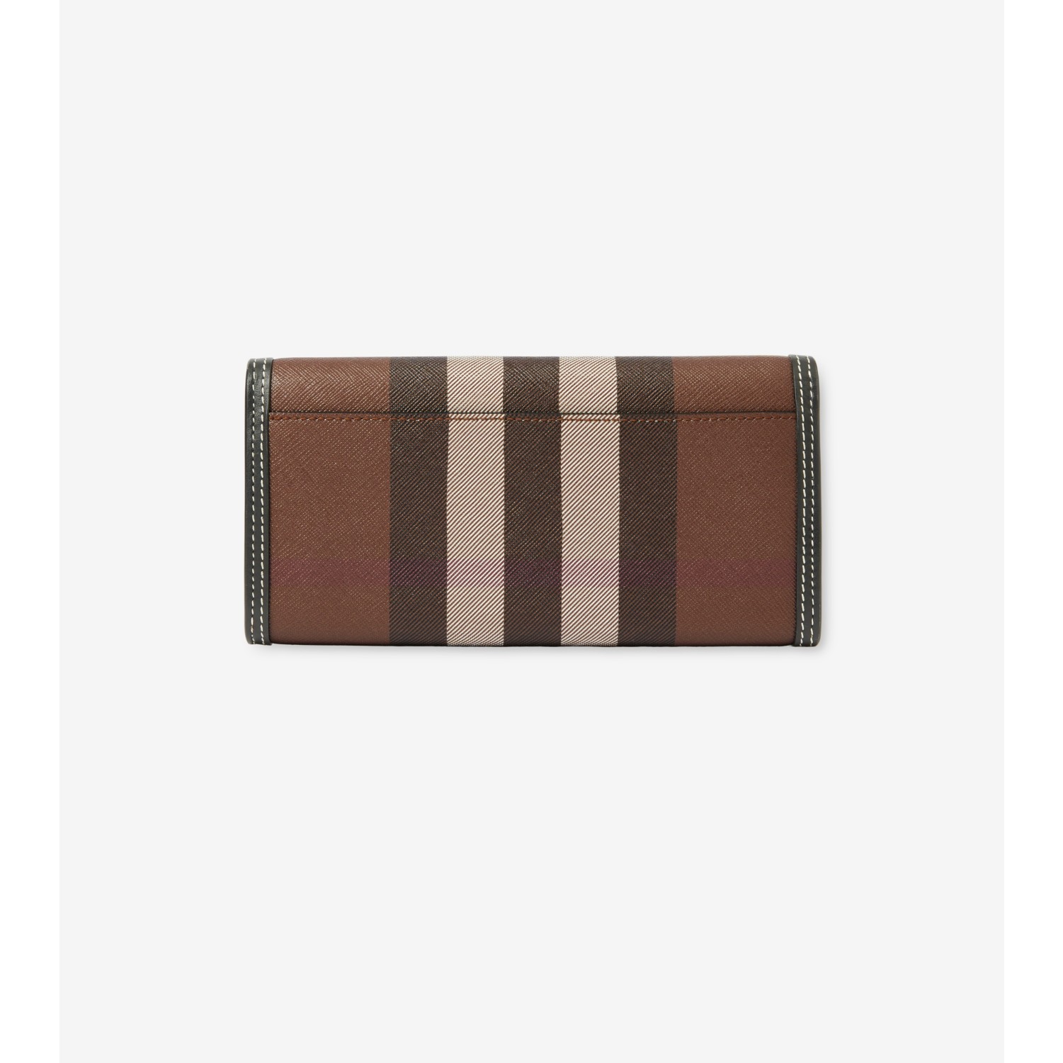 Check Continental Wallet in Dark birch brown