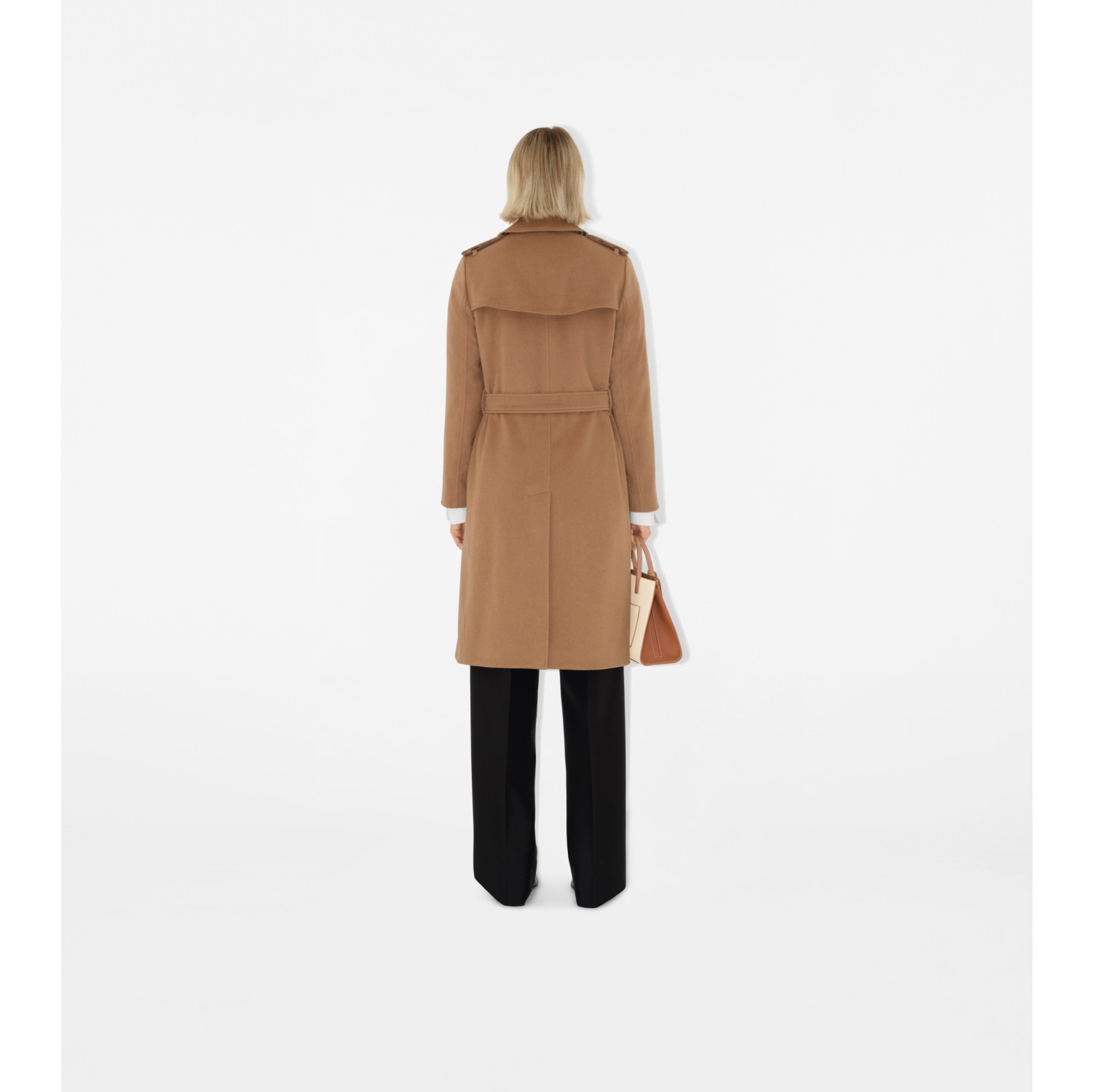 Long Cashmere Blend Kensington Trench Coat in Camel melange - Women |  Burberry® Official