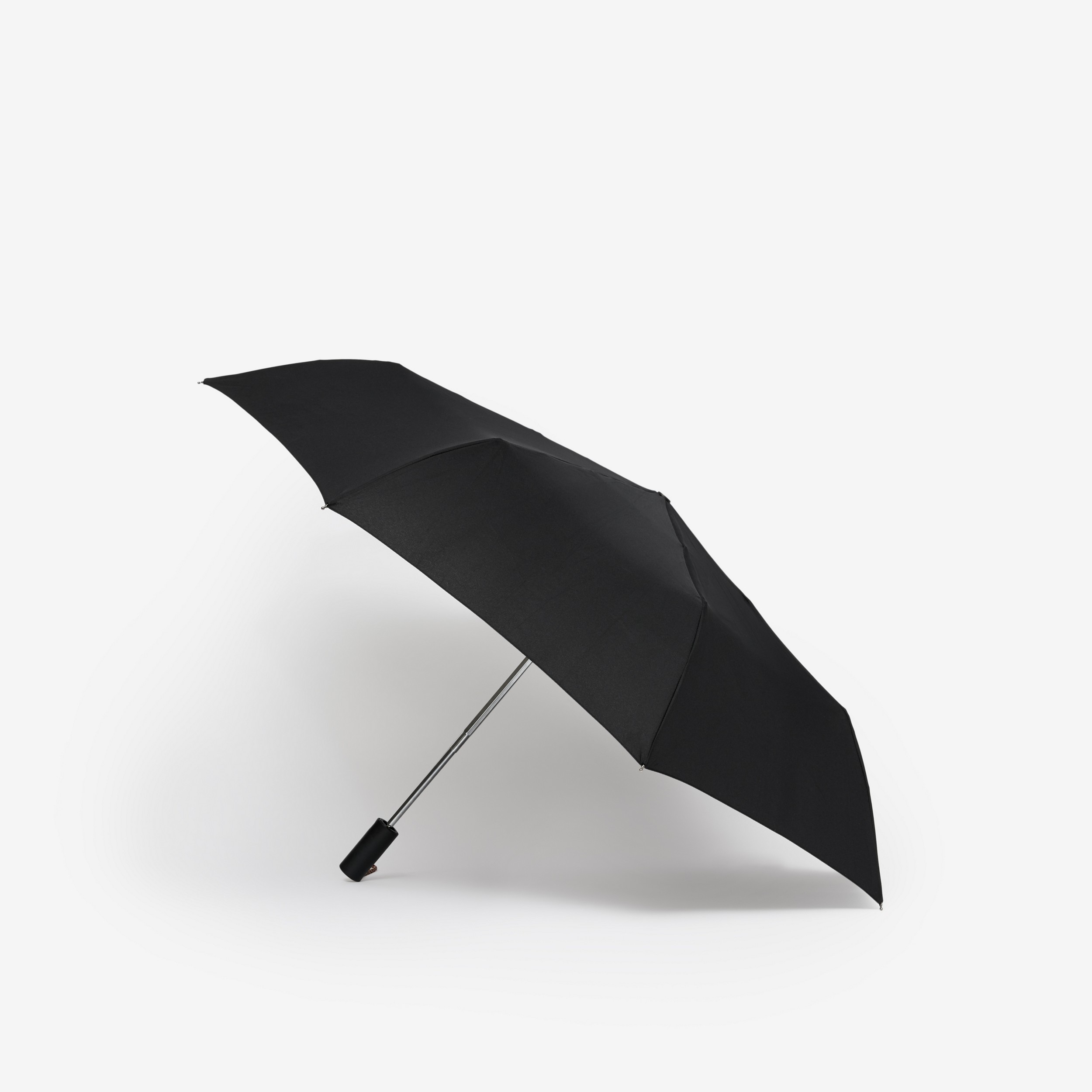 Logo Print Folding Umbrella in Black | Burberry® Official - 4