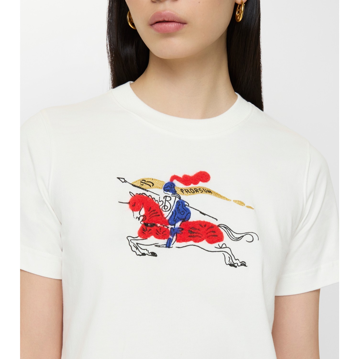Knight Cotton T-shirt in Chalk white - Women | Burberry® Official
