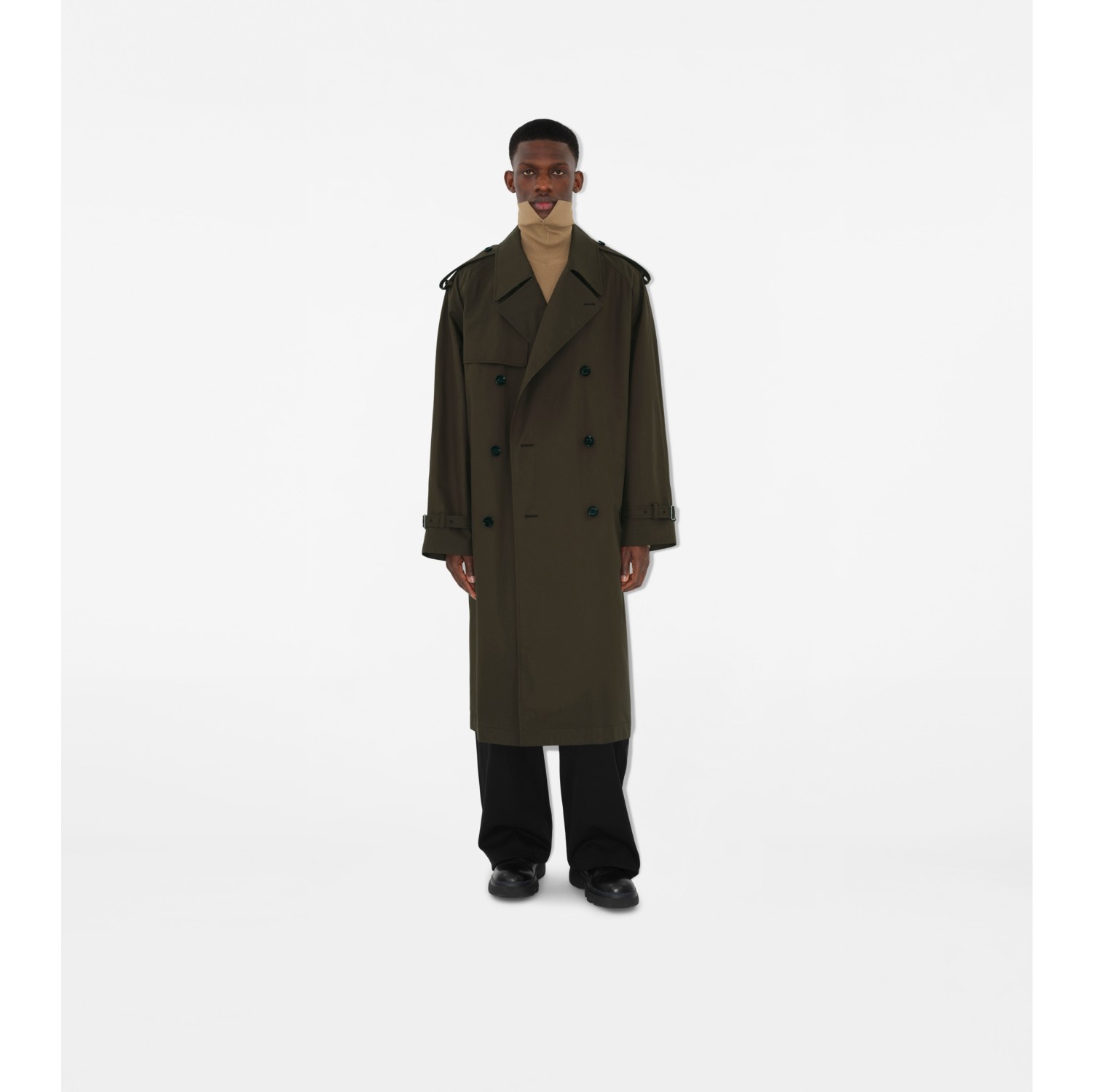 Long Castleford Trench Coat in Otter Men Cotton Burberry Official