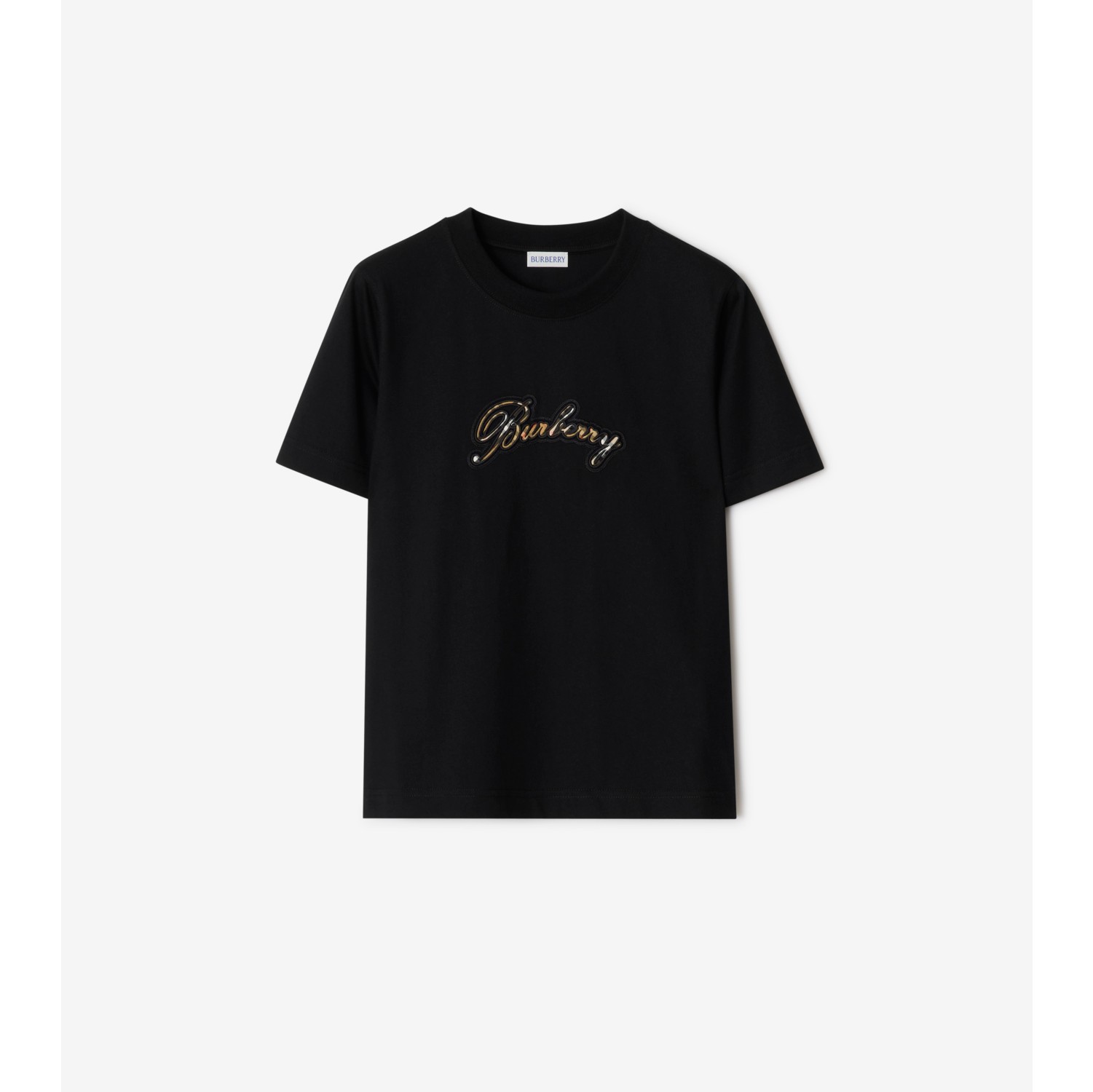 Check Cursive Logo Cotton T-shirt