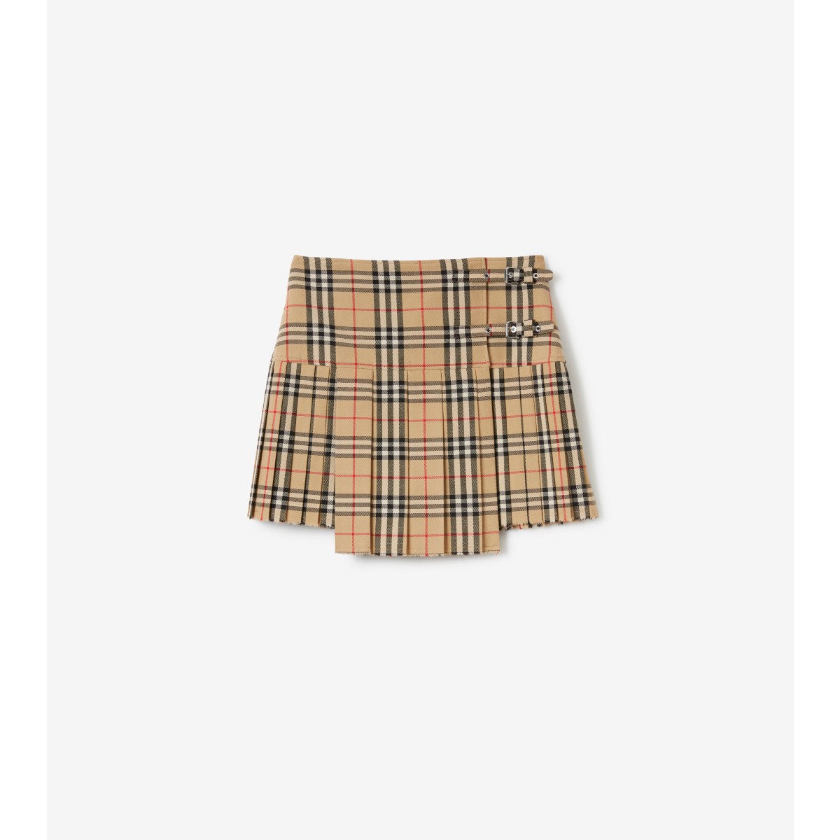  Check Pleated Wool Mini Kilt
