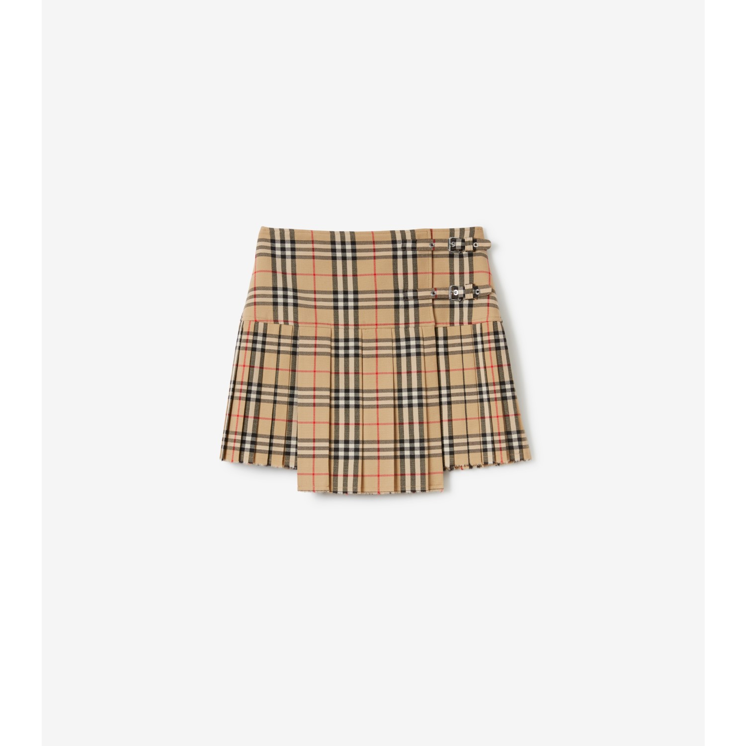 Mini kilt con pieghe in lana Check