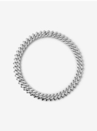 Thorn Cuban Chain Necklace in Silver