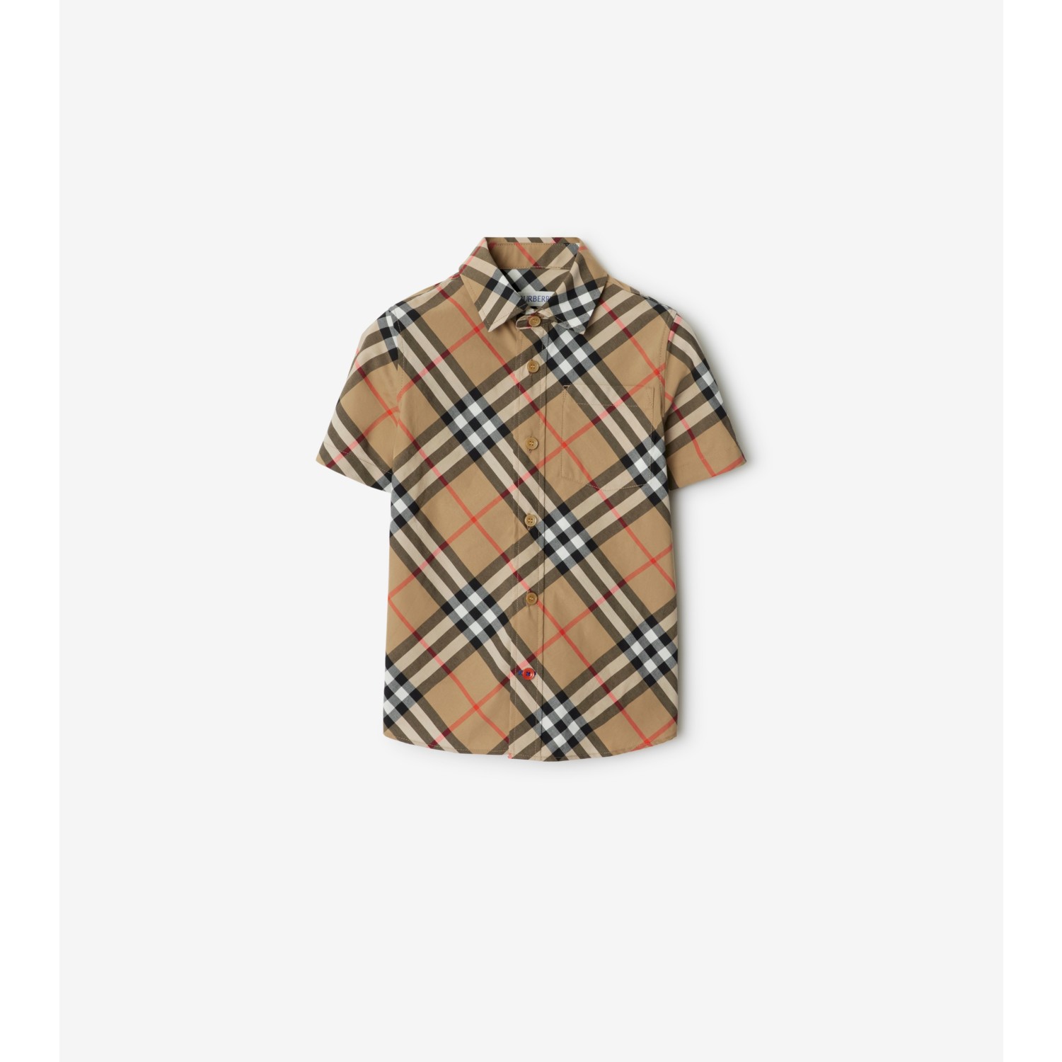 Check Cotton Shirt in Sand | Burberry® Official