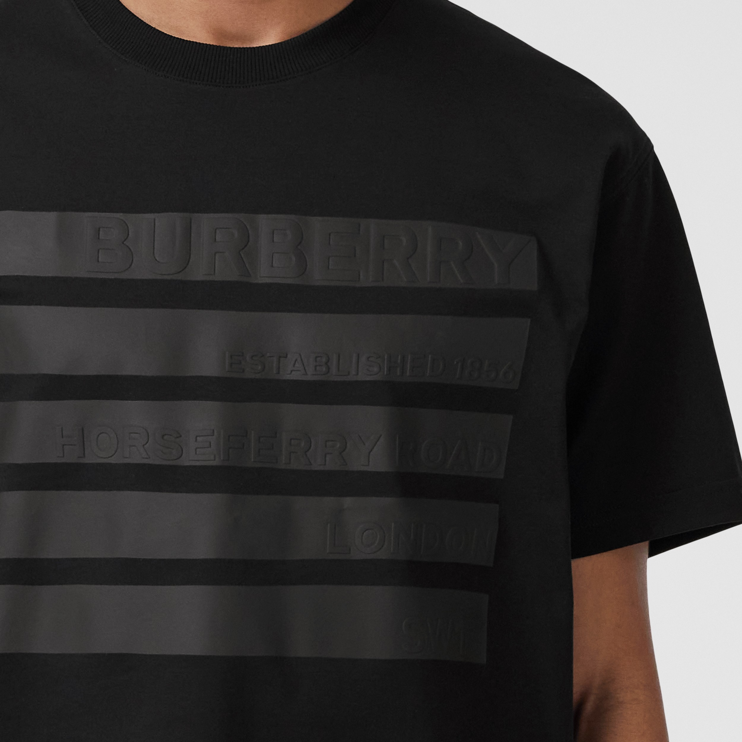 Horseferry Print Cotton Oversized T-shirt in Black - Men | Burberry® Official - 2