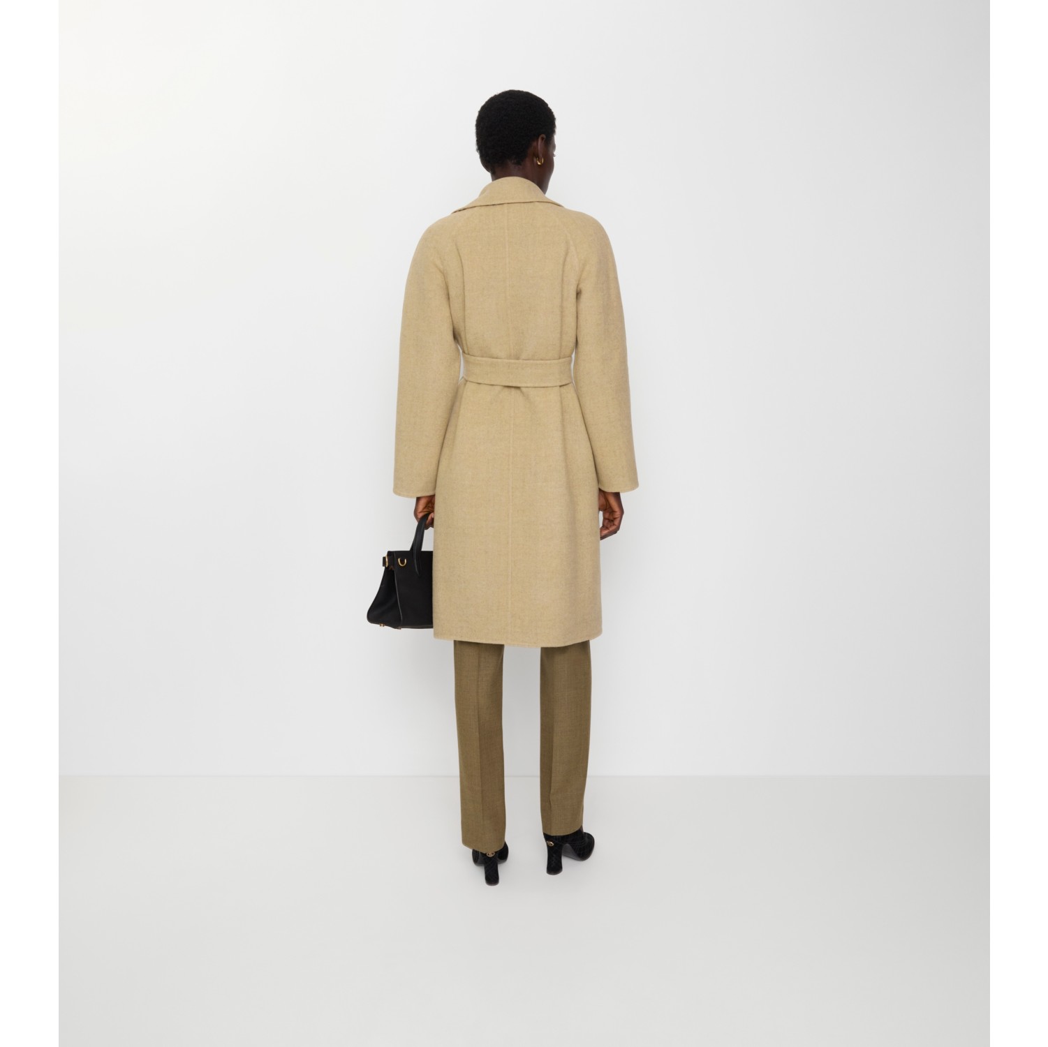 Reversible Wool Wrap Coat in Sand beige - Women | Burberry® Official