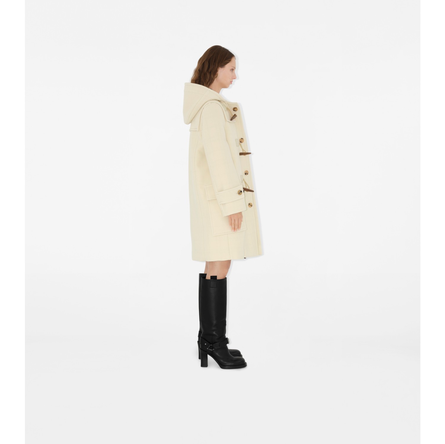 Duffle coat de lã e cashmere