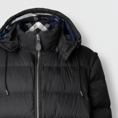 burberry detachable sleeve hooded puffer jacket