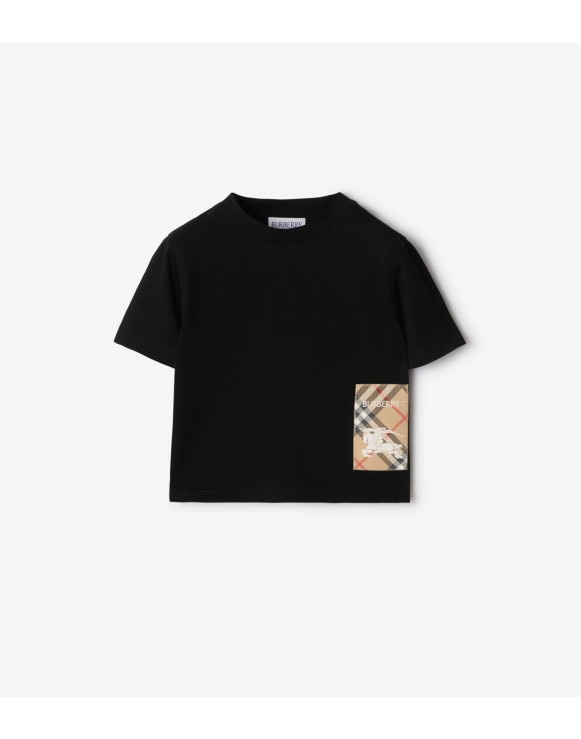 Check Label Cotton T-shirt