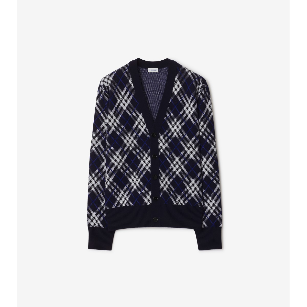  Check Wool Blend Cardigan