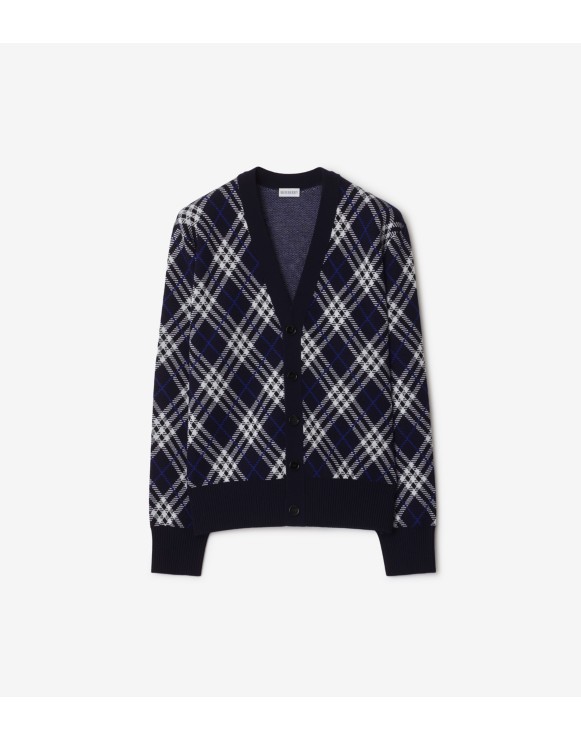 Cardigan in misto lana Check