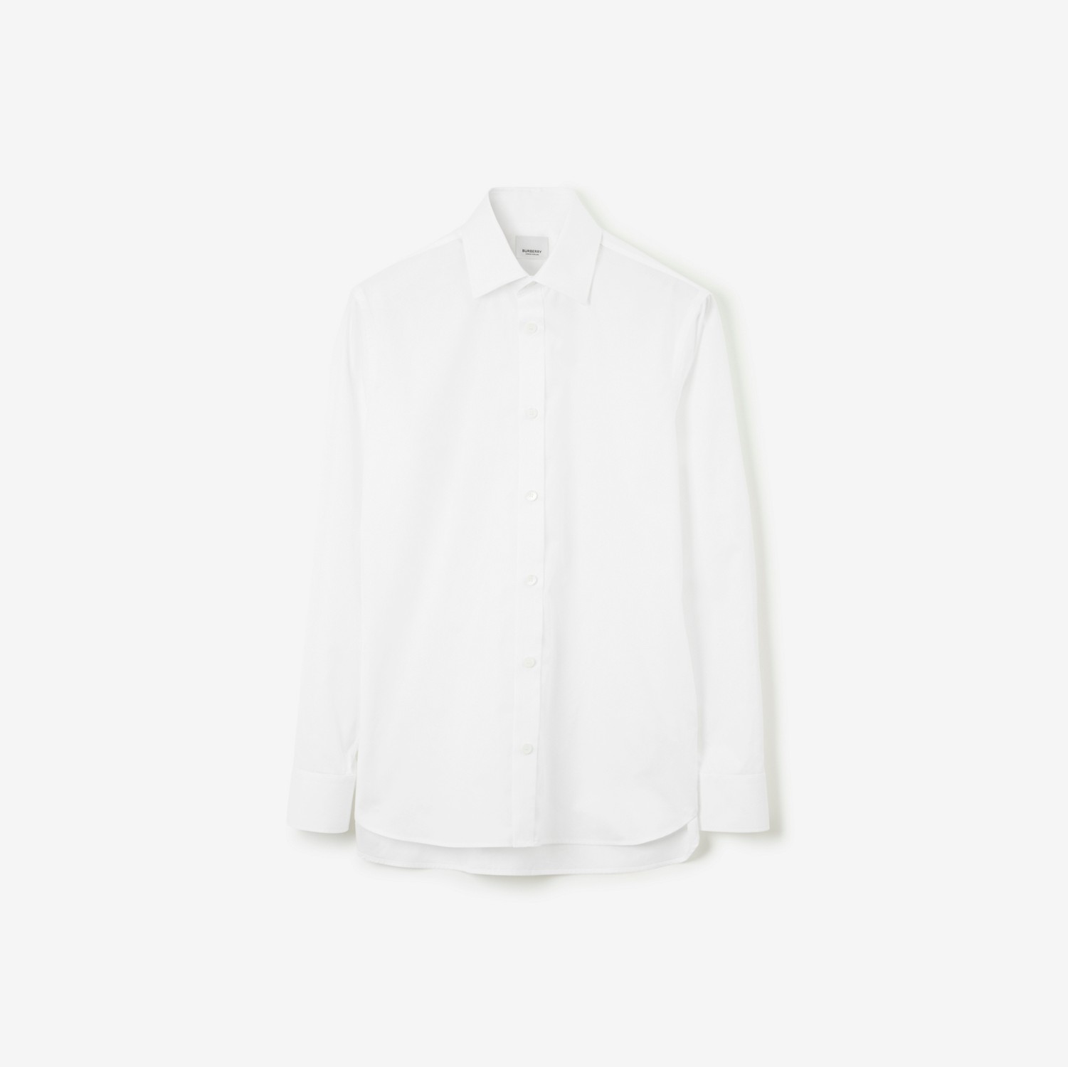 Cotton Poplin Slim Fit Shirt in White - Men | Burberry® Official