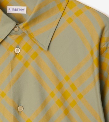 Burberry check-pattern cotton shirt - Yellow