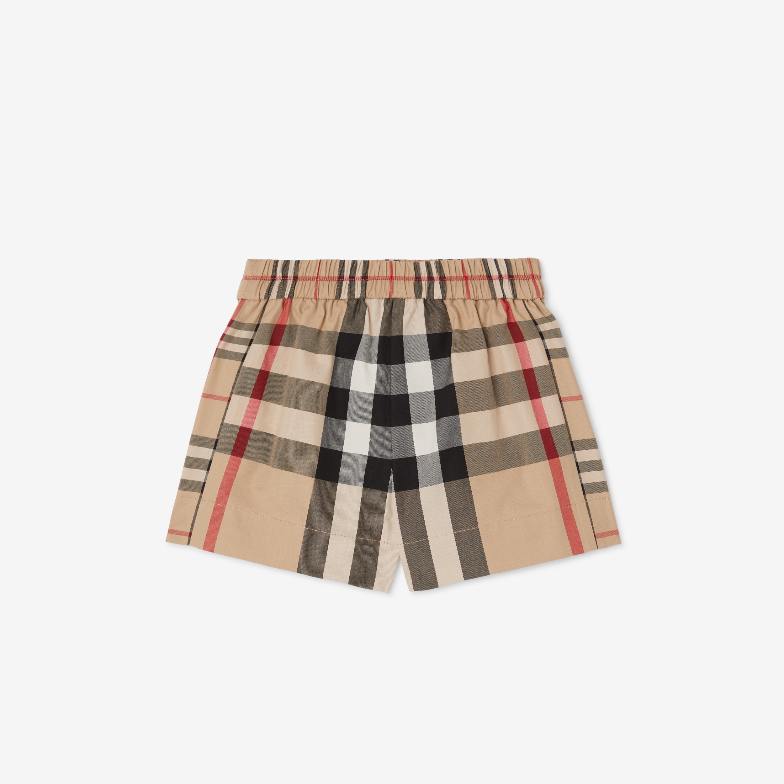 Panelled Check Cotton Shorts in Archive Beige - Children | Burberry® Official - 2
