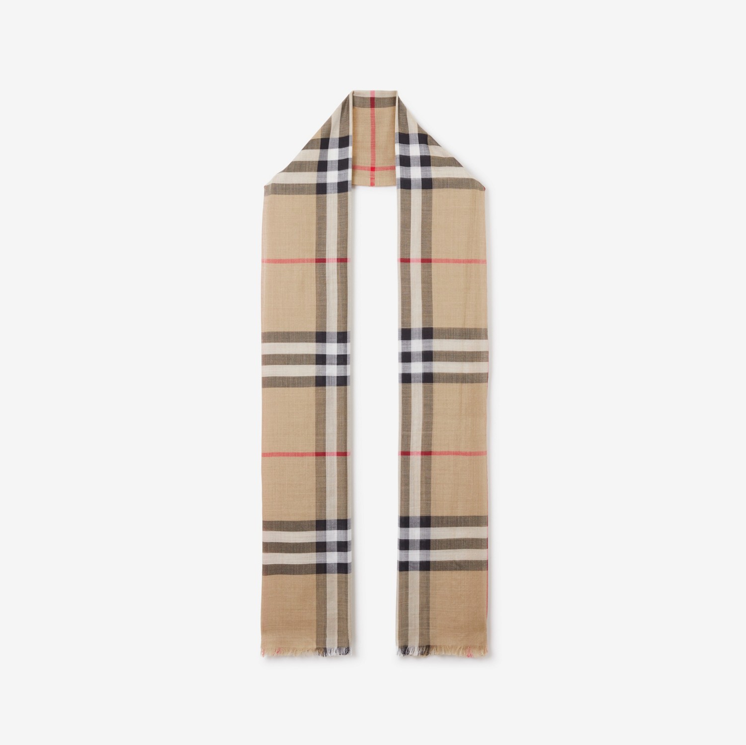 Pañuelo ligero en lana y seda Check (Beige Vintage) | Burberry® oficial