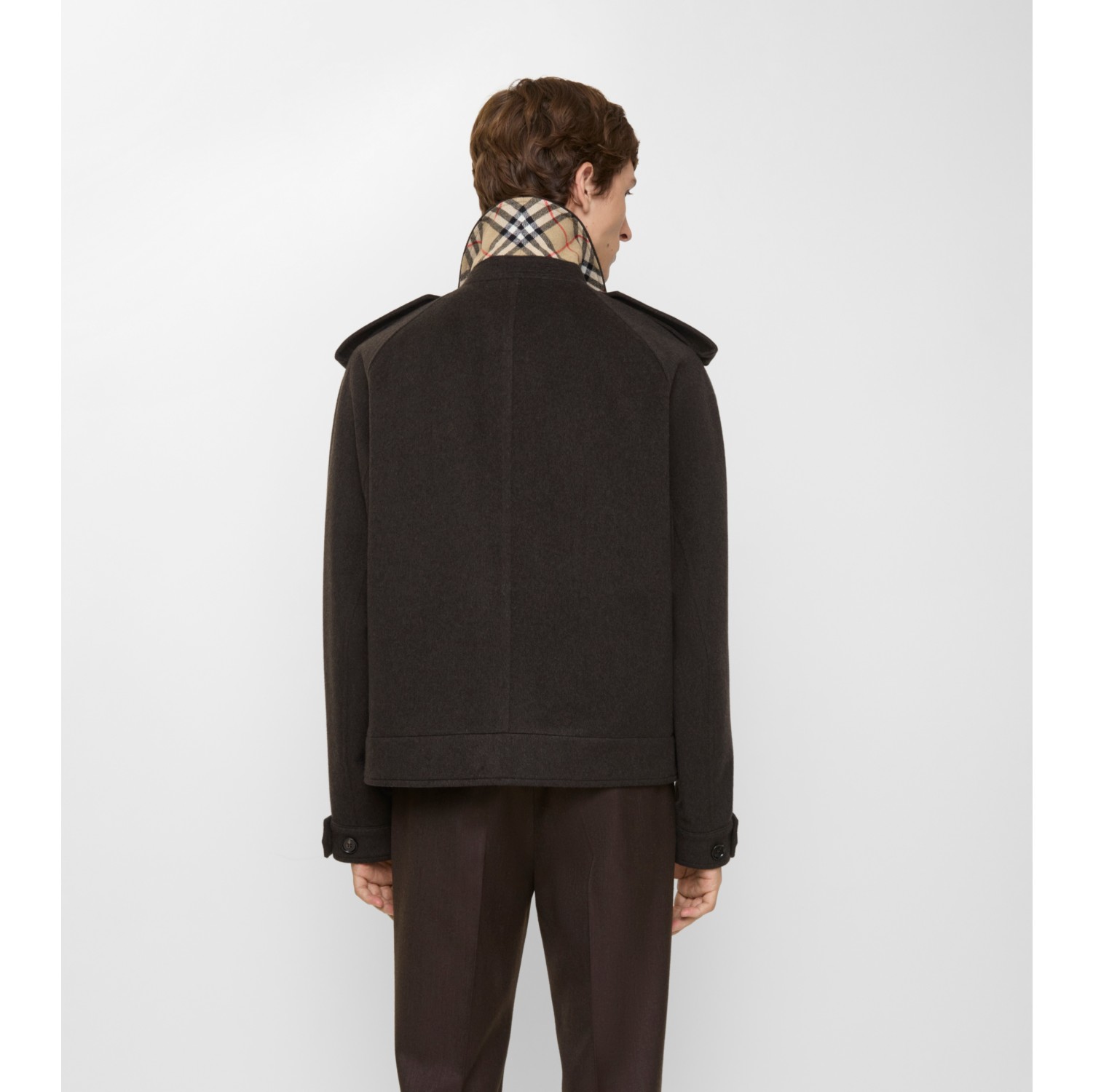 Cashmere Jacket in Cog brown melange - Men | Burberry® Official
