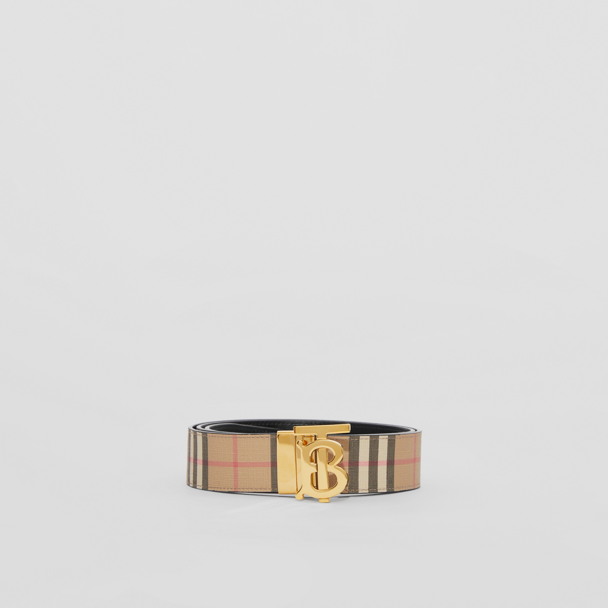 Reversible Monogram Motif Vintage Check Belt in Black/archive Beige - Men | Burberry® Official - 4