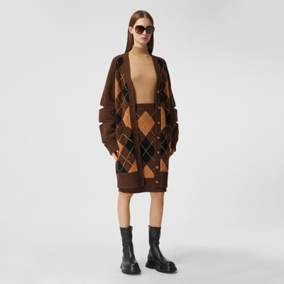 khaki tartan pencil skirt