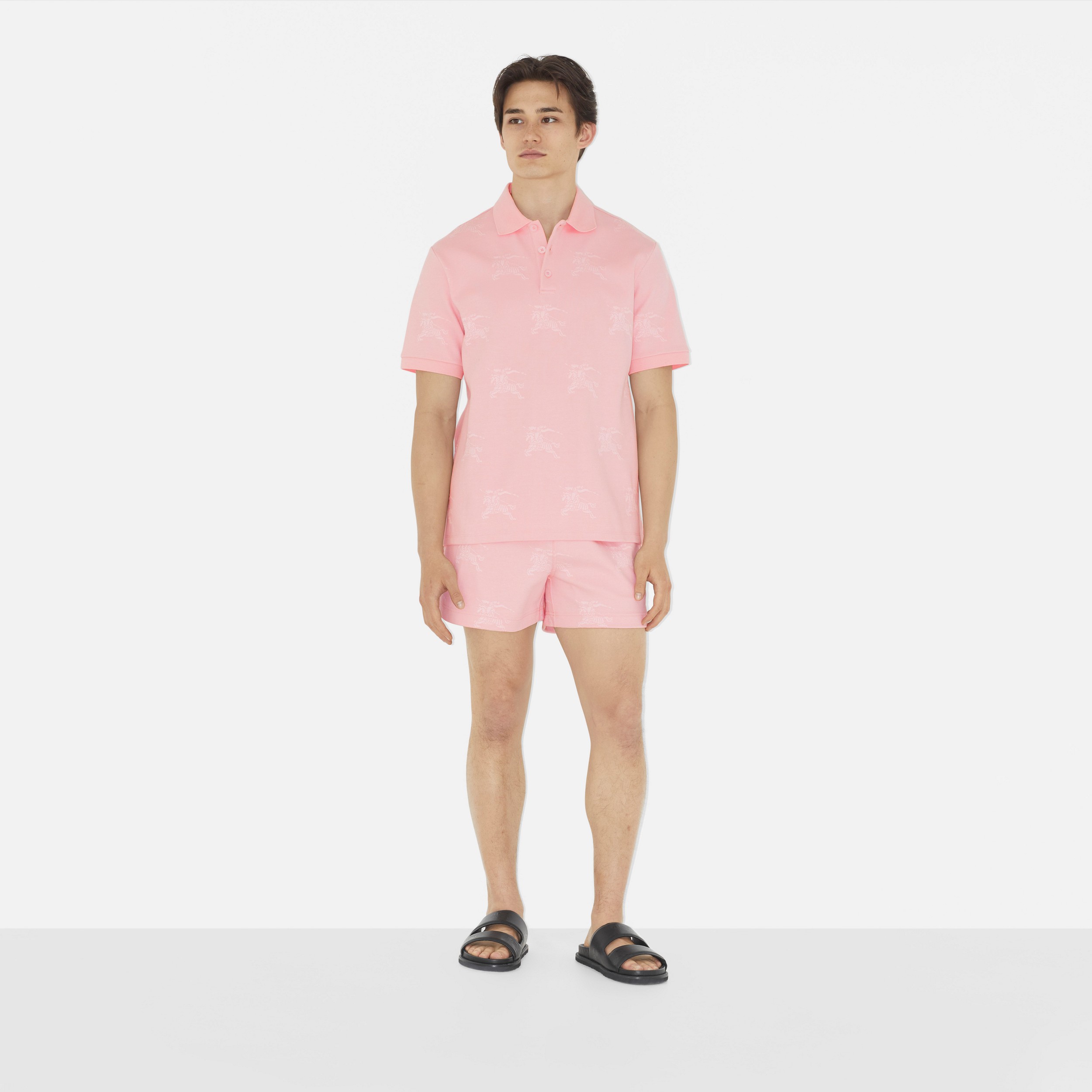EKD Technical Cotton Piqué Polo Shirt in Soft Blossom - Men | Burberry® Official - 2