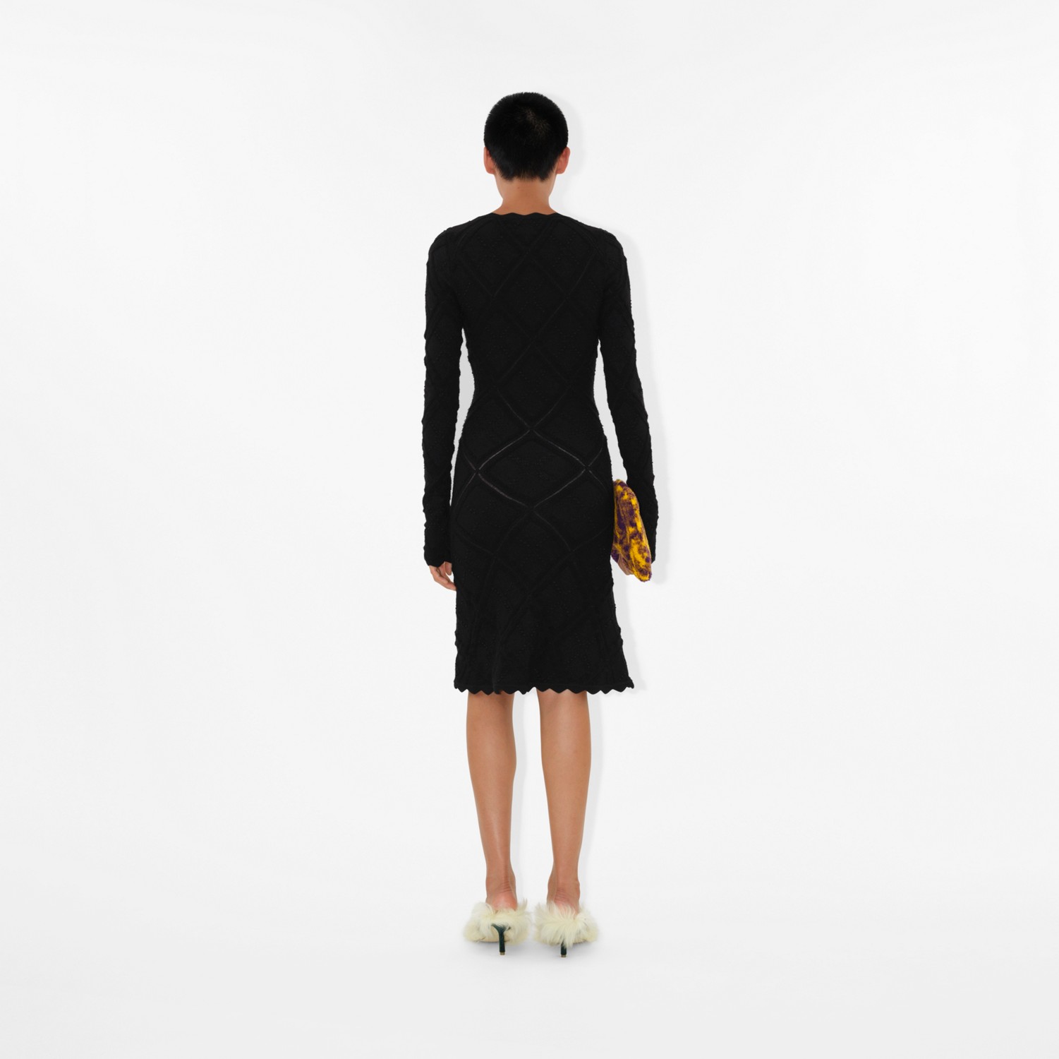 Aran Knit Dress in Black - Women | Burberry® Official